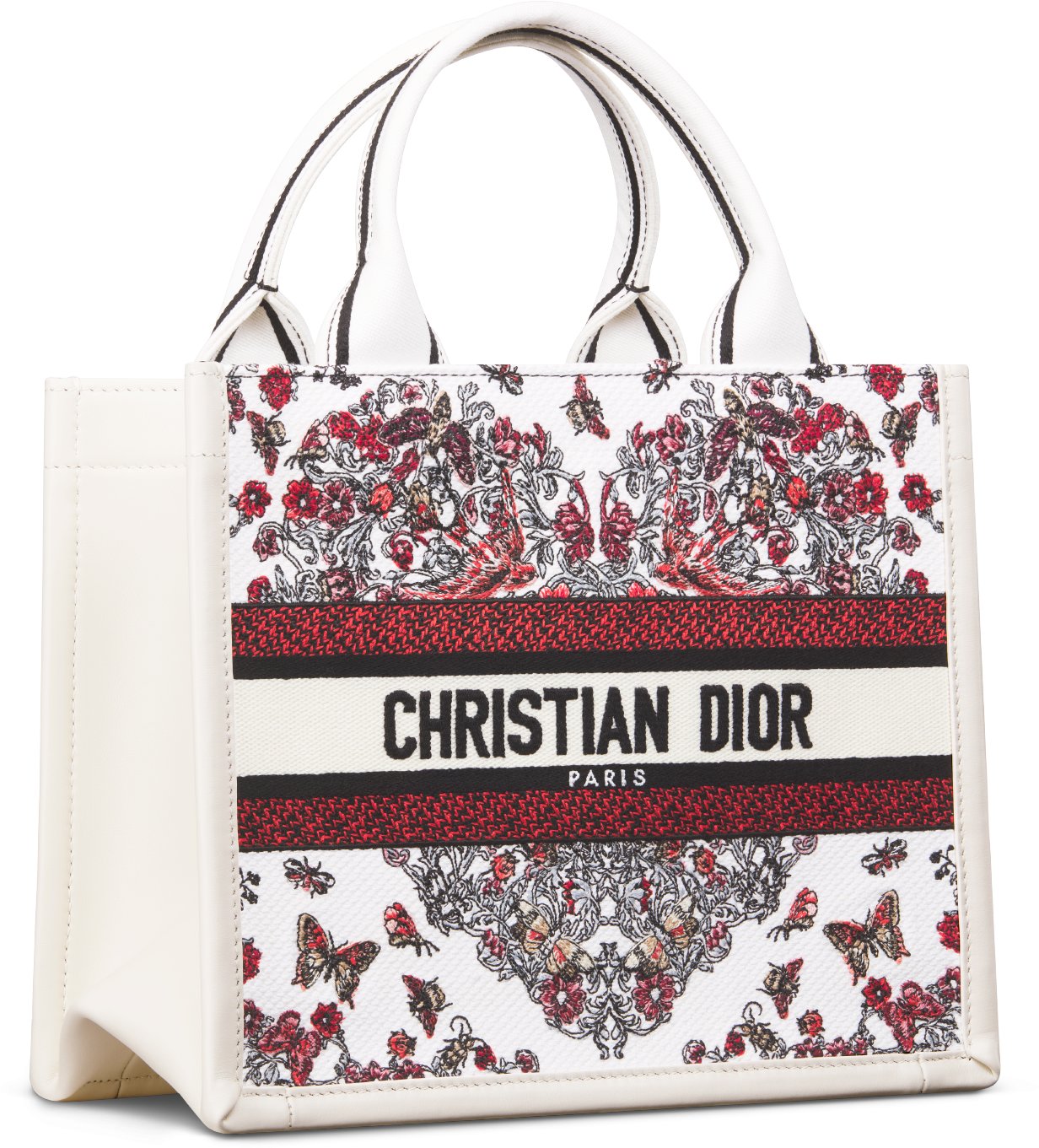 DIOR | Dioramour Dior Book Tote バッグ スモール Cœur des Curiosités エンブロイダリー &  カーフスキン (26.5 x 22 x 14 cm)