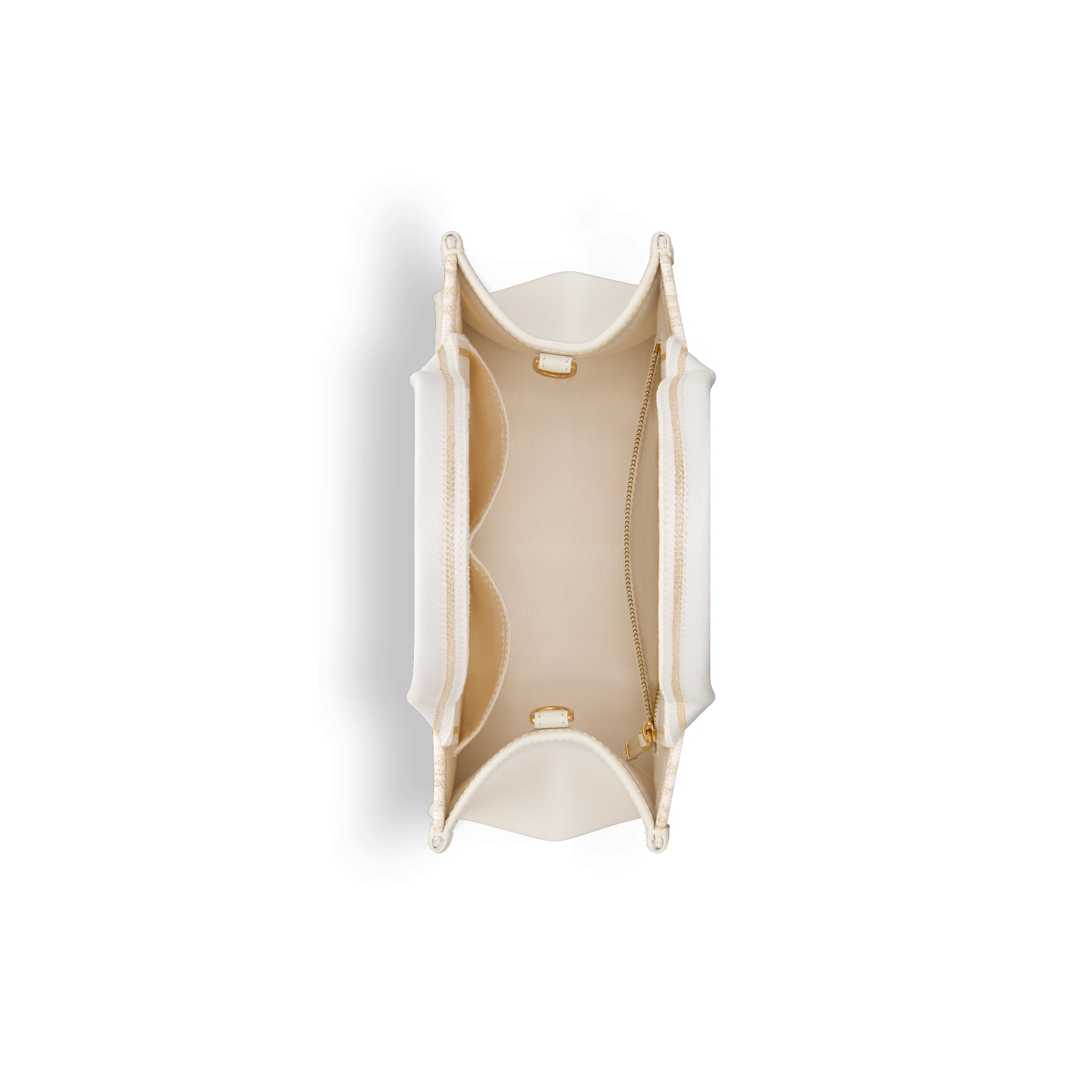 Small Dior Book Tote Dior Oblique Embroidery with Gold-Tone Metallic Thread and Latte Calfskin (26.5 x 22 x 14 cm) E06