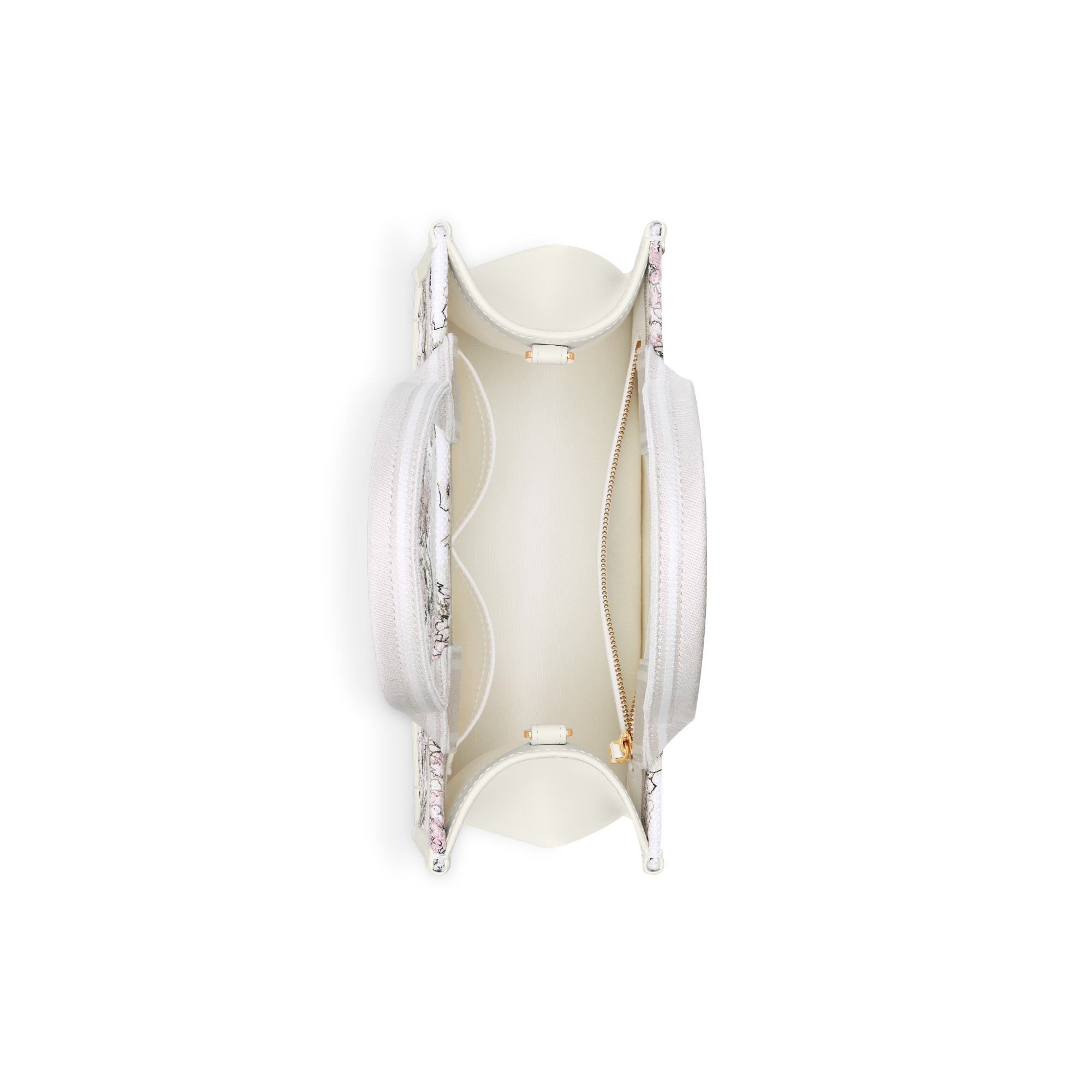 Small Dior Book Tote Multicolor Rosier de Dior Embroidery and Latte Calfskin (26.5 x 22 x 14 cm) E06