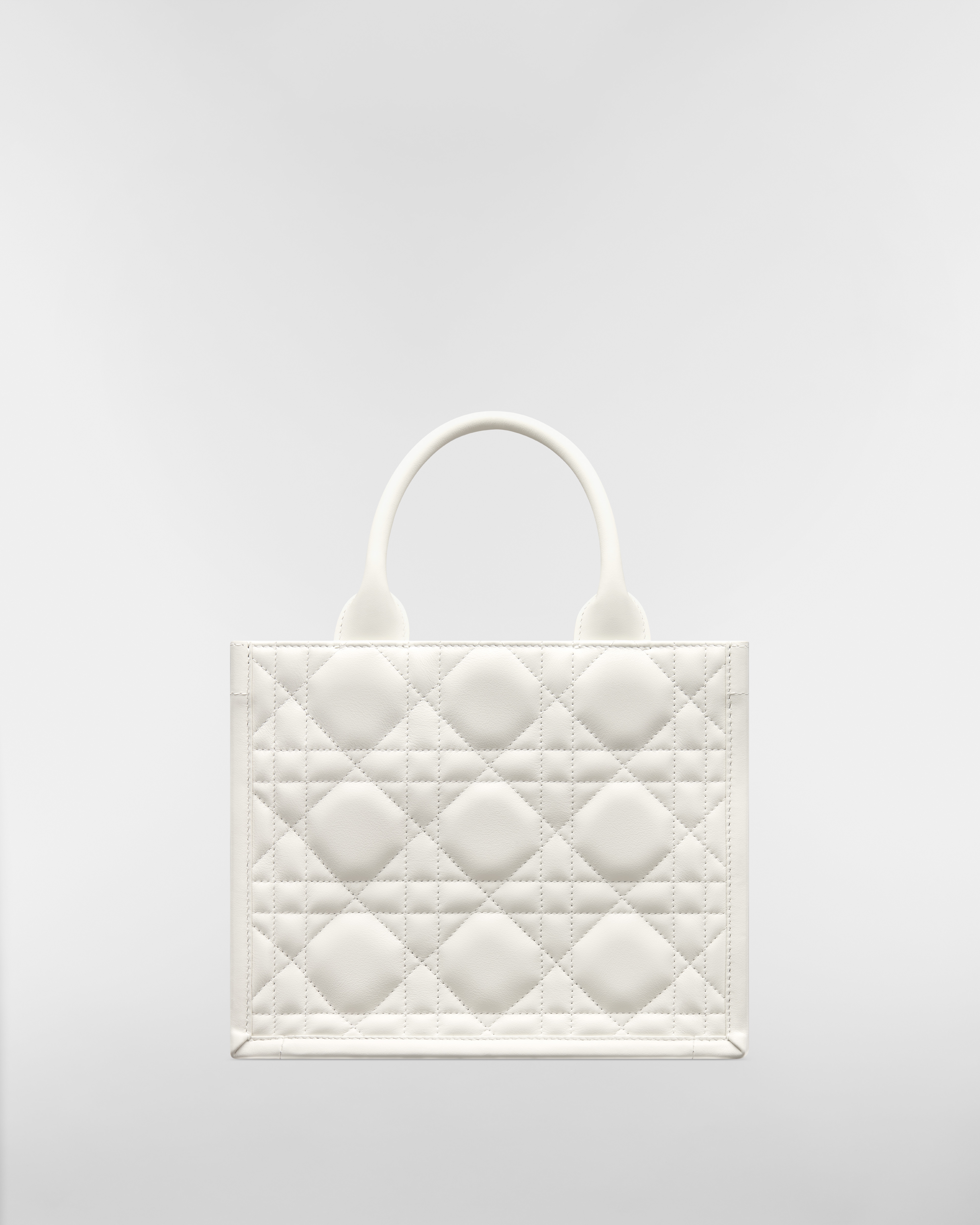 小碼 Dior Book Tote 奶白色大型藤格紋圖案小牛皮（26.5 x 22 x 14 厘米） E08