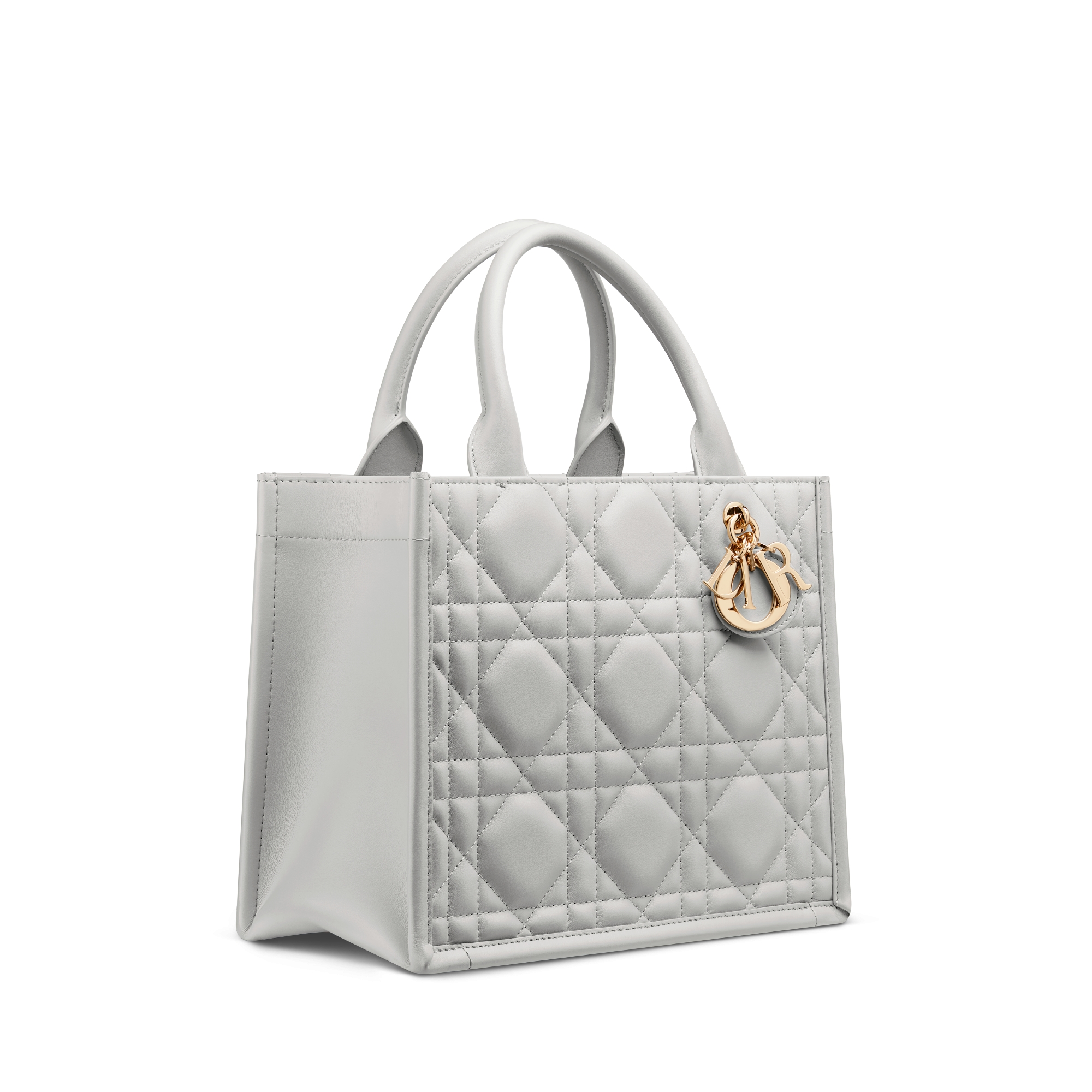 Small Dior Book Tote Cloud Gray Macrocannage Calfskin (26.5 x 22 x 14 cm) E03