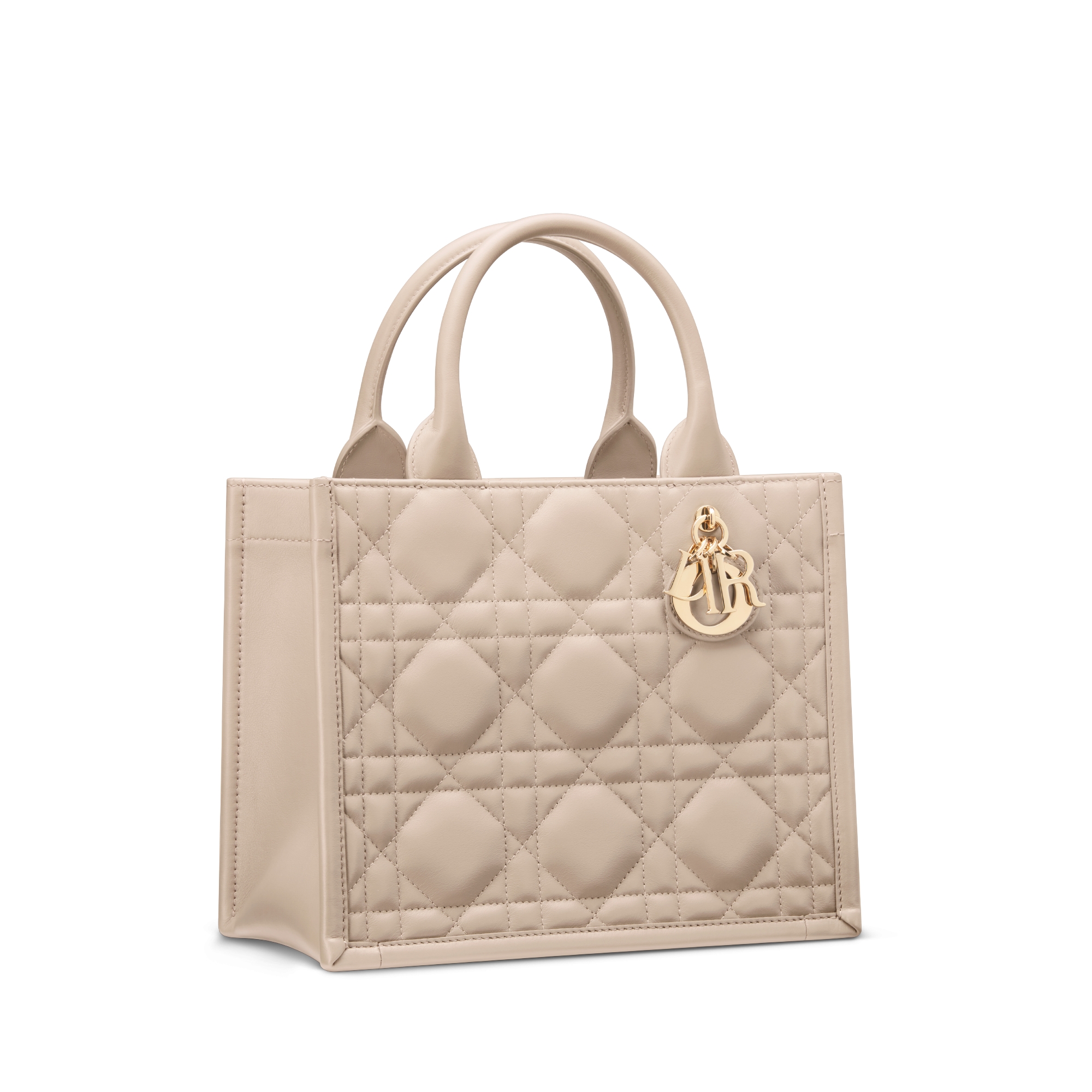 Small Dior Book Tote Powder Beige Macrocannage Calfskin (26.5 x 22 x 14 cm) E03