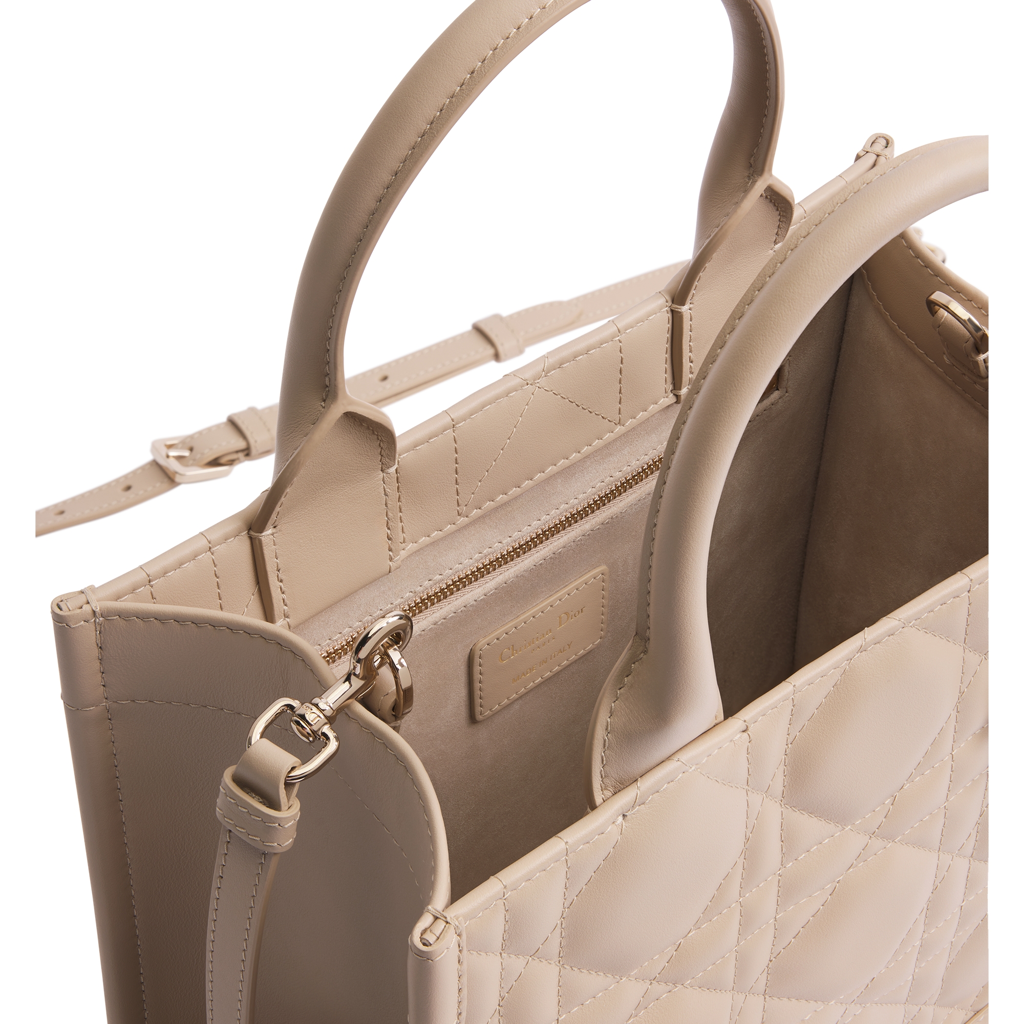 Small Dior Book Tote Powder Beige Macrocannage Calfskin (26.5 x 22 x 14 cm) E06