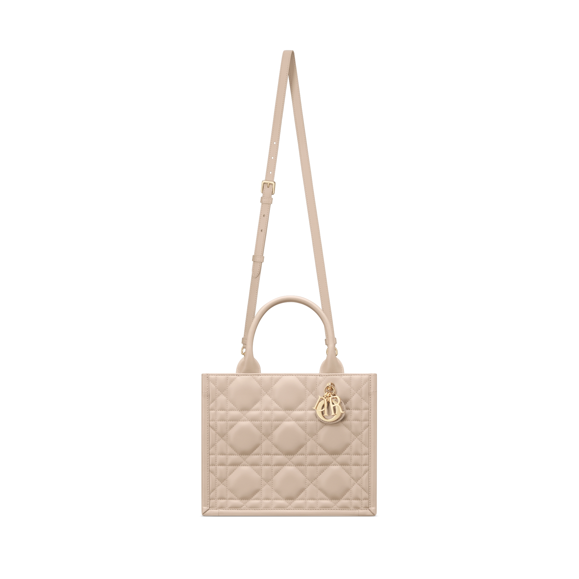 Small Dior Book Tote Powder Beige Macrocannage Calfskin (26.5 x 22 x 14 cm) E07