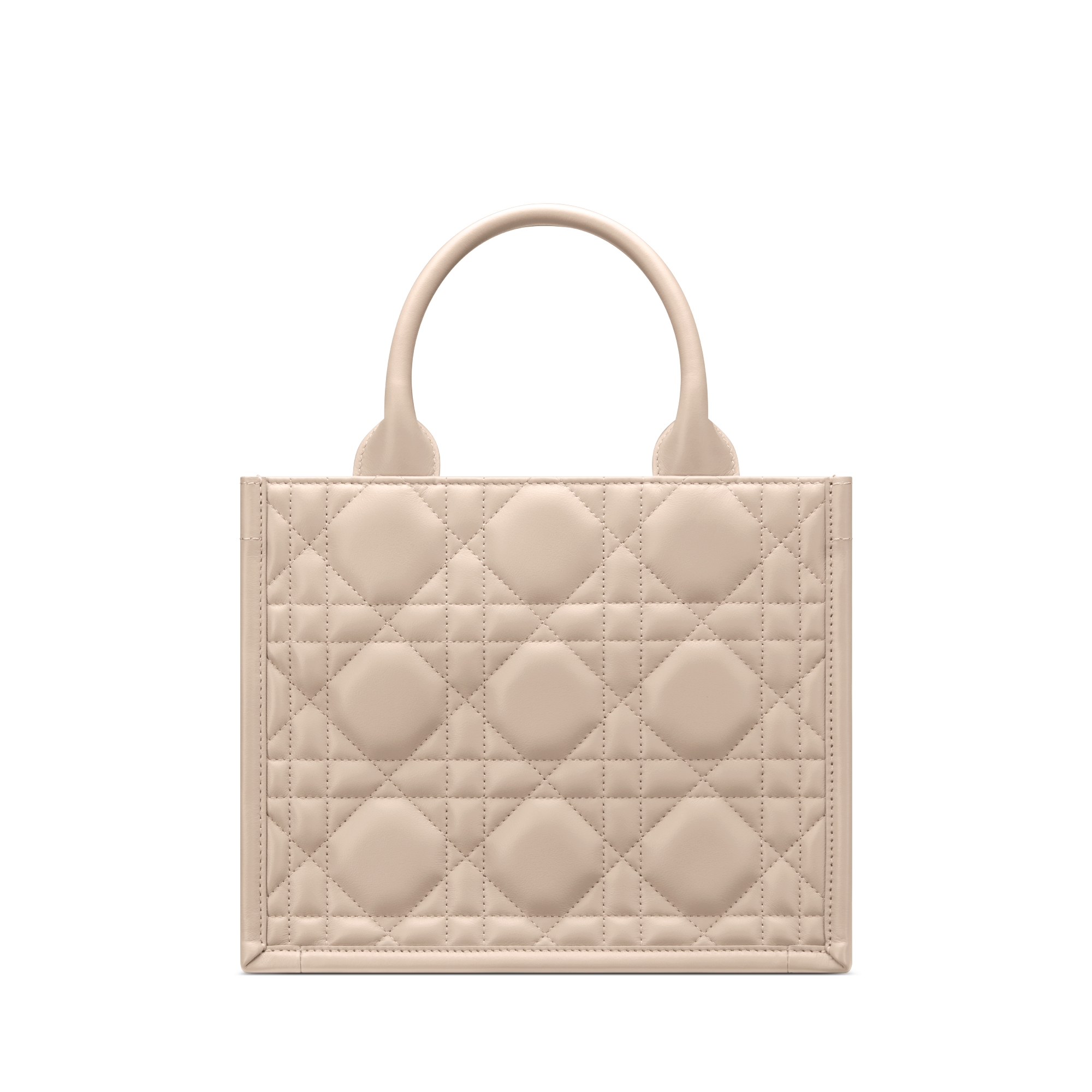 Small Dior Book Tote Powder Beige Macrocannage Calfskin (26.5 x 22 x 14 cm) E08