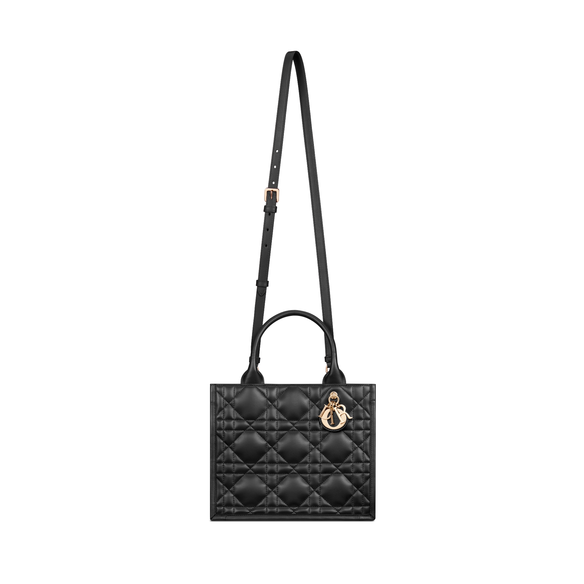 Kleine Dior Book Tote Zwart kalfsleer met Macrocannage-motief (26,5 x 22 x 14 cm) E07