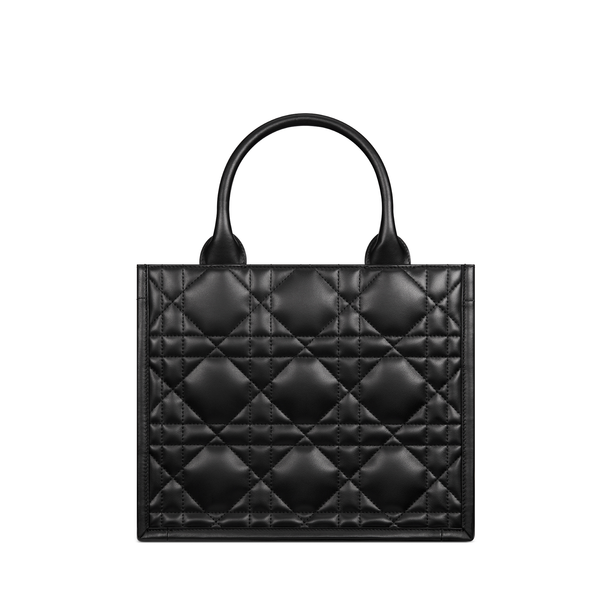 Kleine Dior Book Tote Zwart kalfsleer met Macrocannage-motief (26,5 x 22 x 14 cm) E08