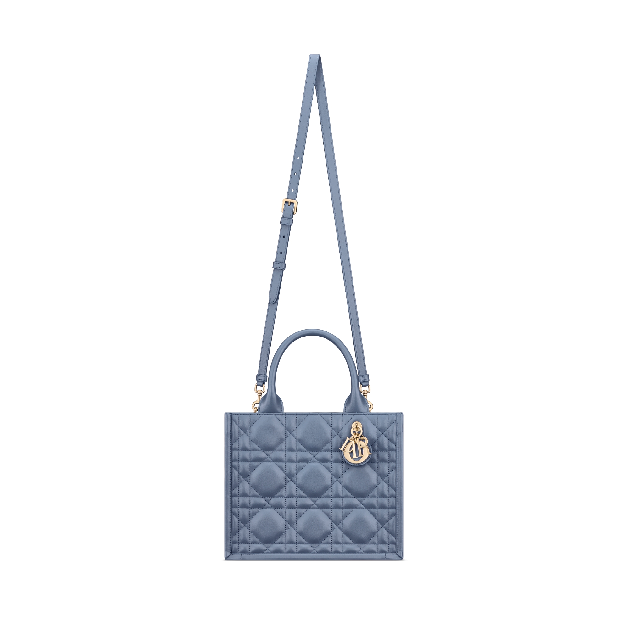 Dior Book Tote 小型托特包 牛仔藍 Macrocannage 大籐格紋小牛皮（26.5 x 22 x 14 公分） E07