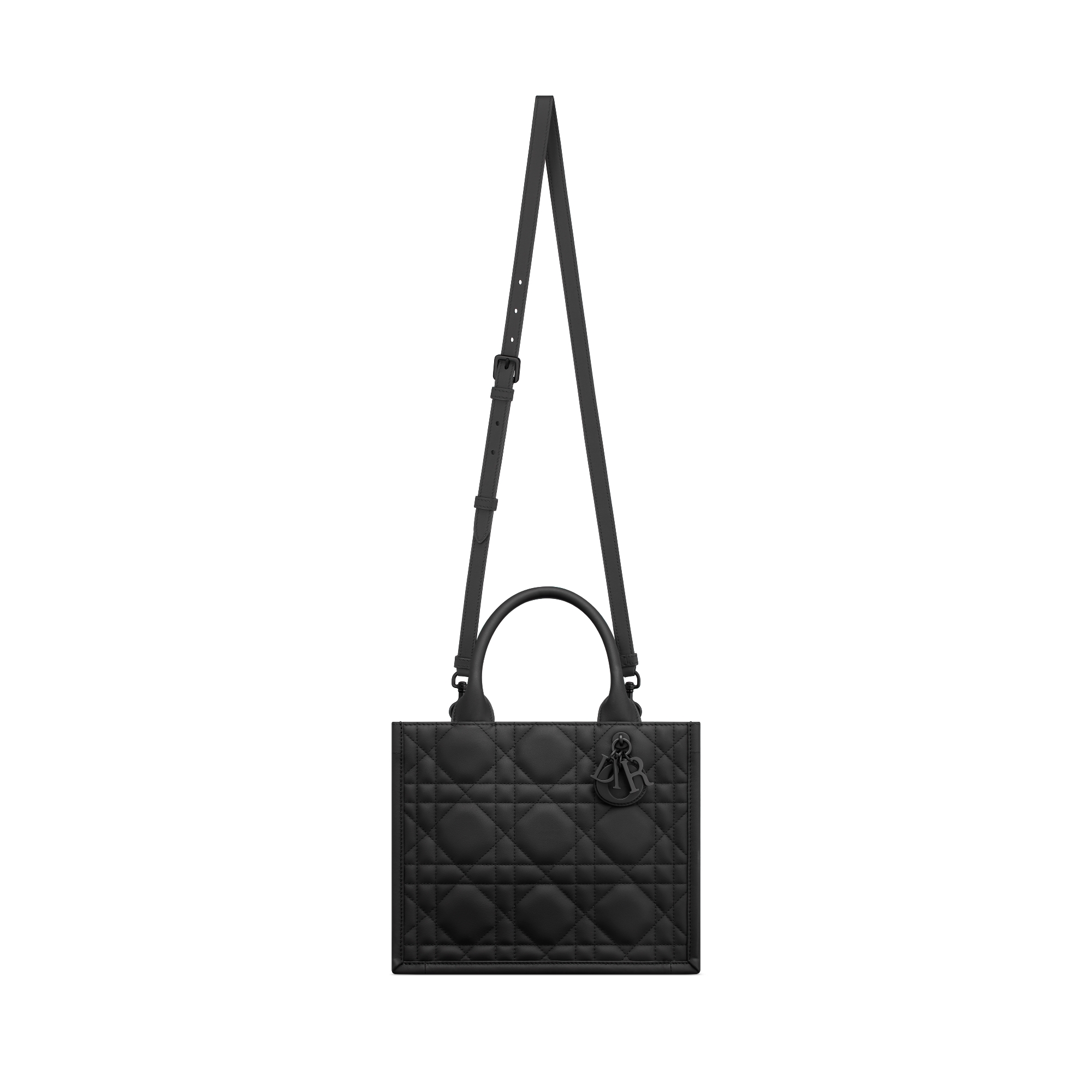 Dior Book Tote 小型托特包 黑色極啞光 Cannage 籐格紋小牛皮（26.5 x 22 x 14 公分） E07