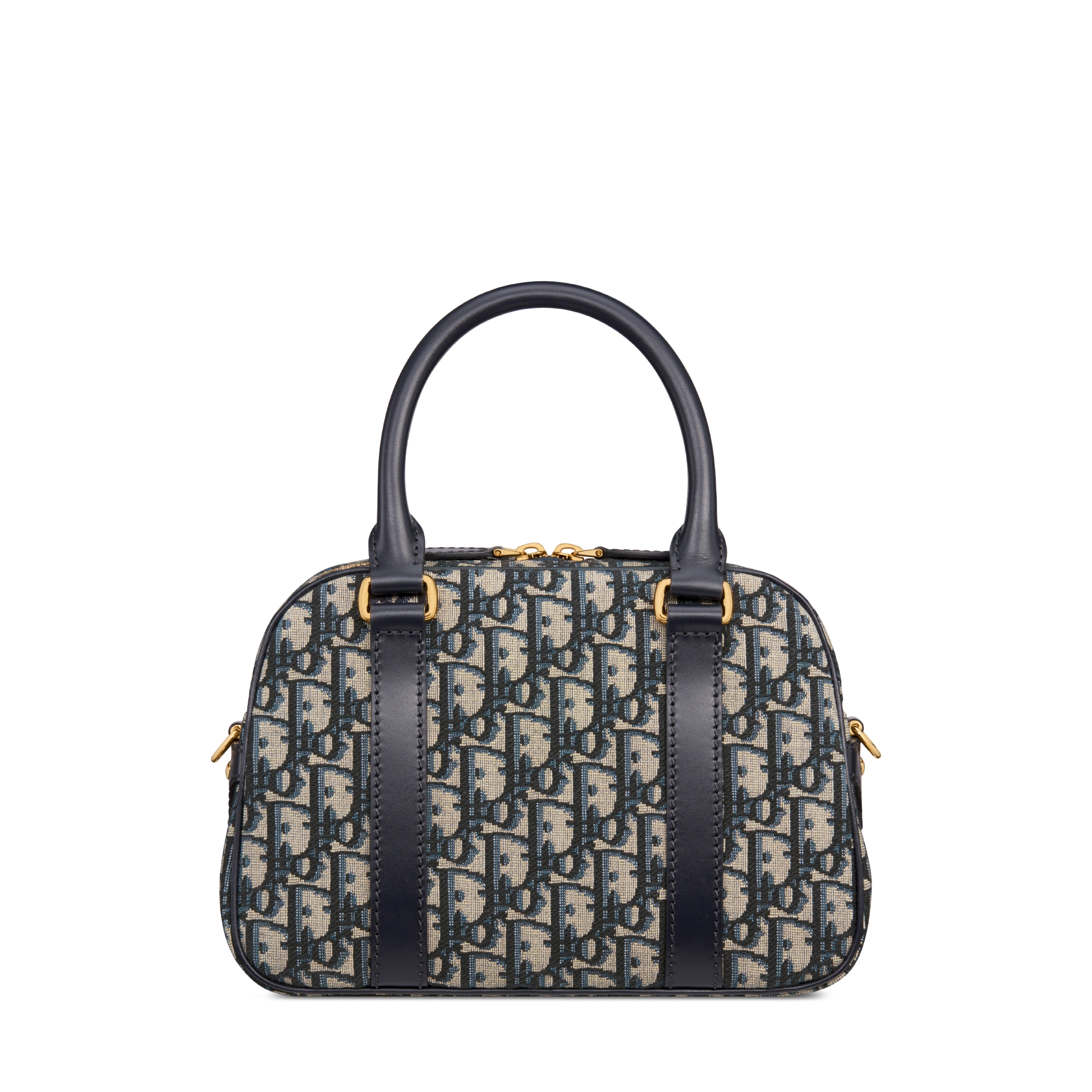 Sac bowling D-Vibe Medium Toile jacquard Dior Oblique bleu E08
