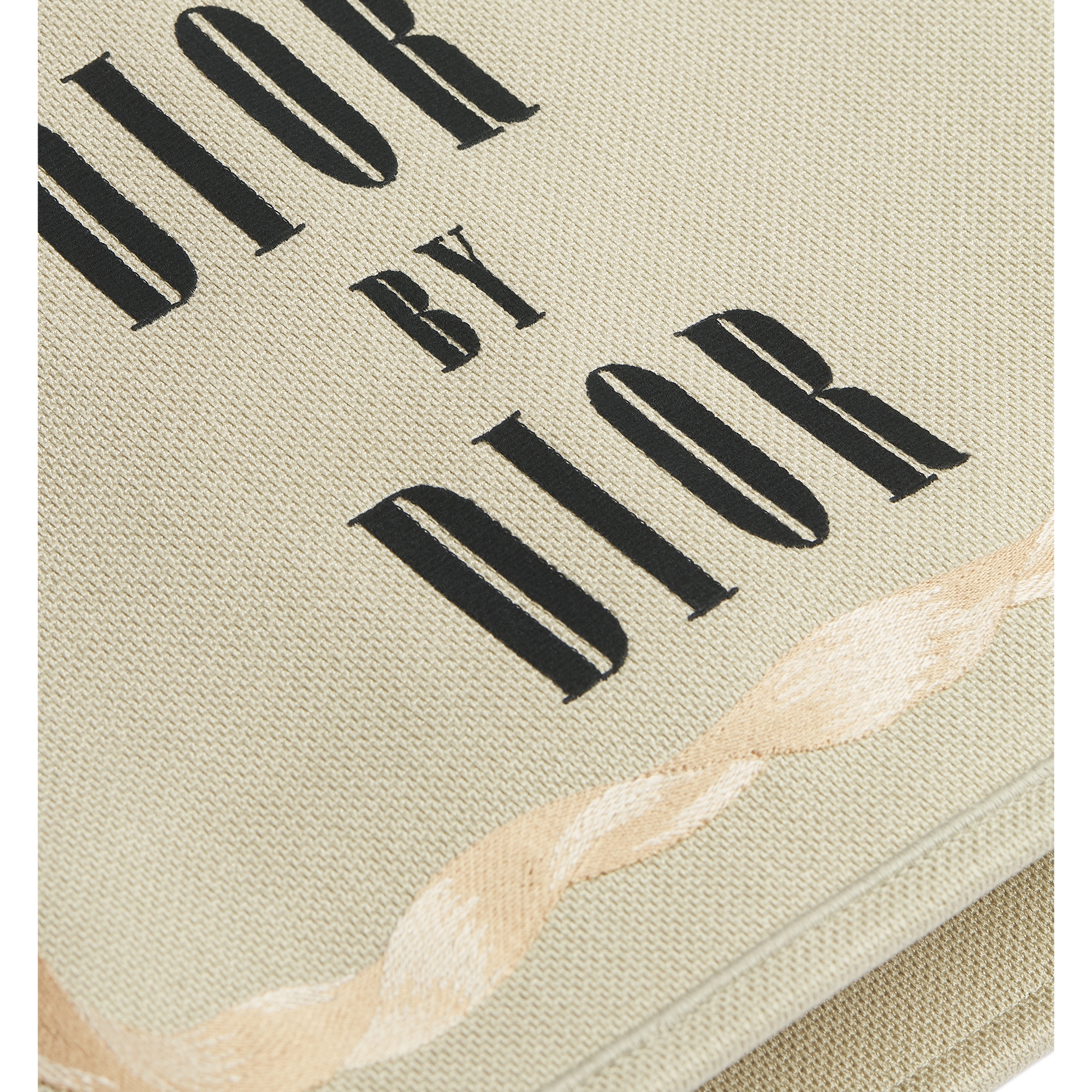 Large Dior Book Tote Beige, Pink and Black Book Cover Embroidery (42 x 35 x 18.5 cm) E09