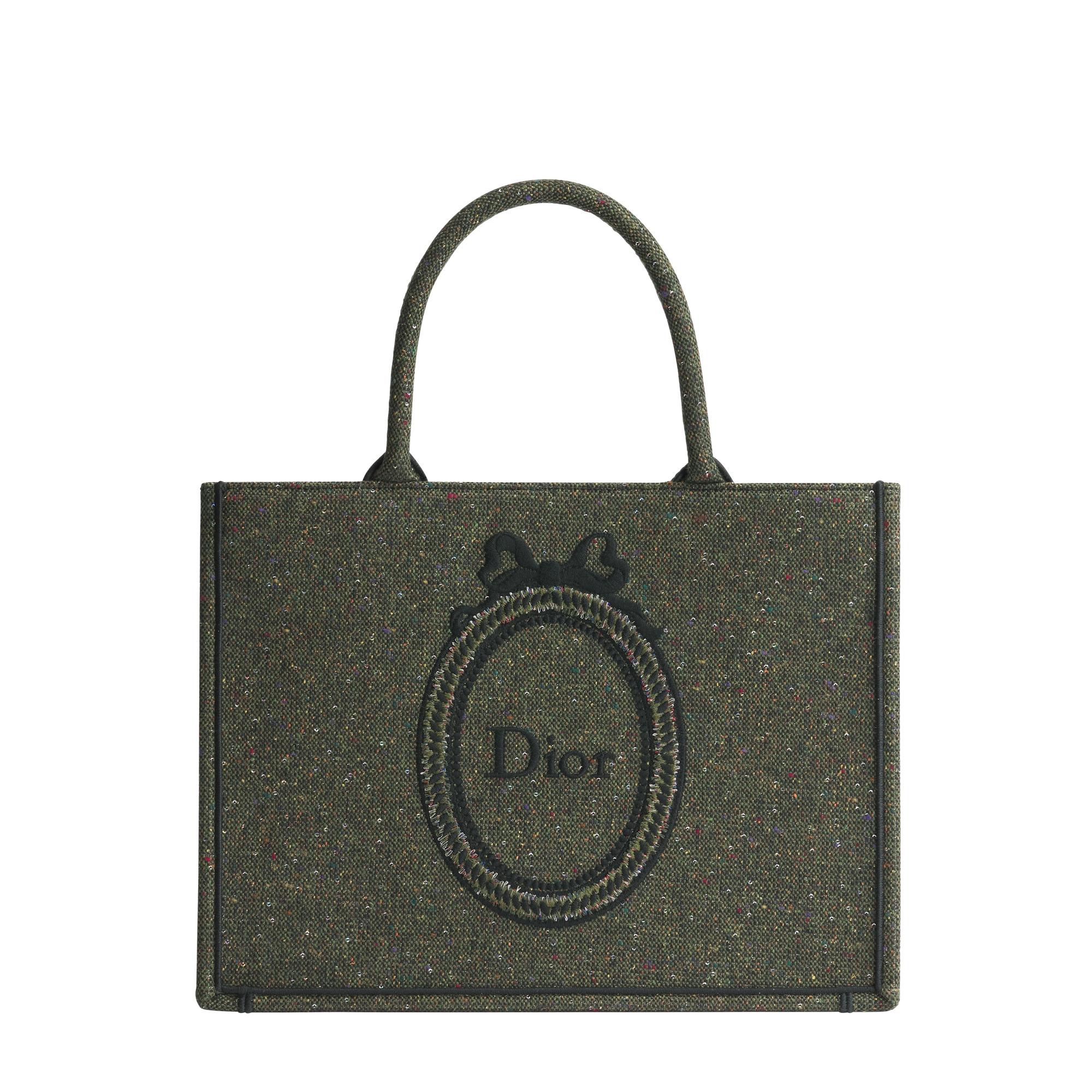 Dior Book Tote ストラップ付きバッグ ミディアム カーキ スパンコール