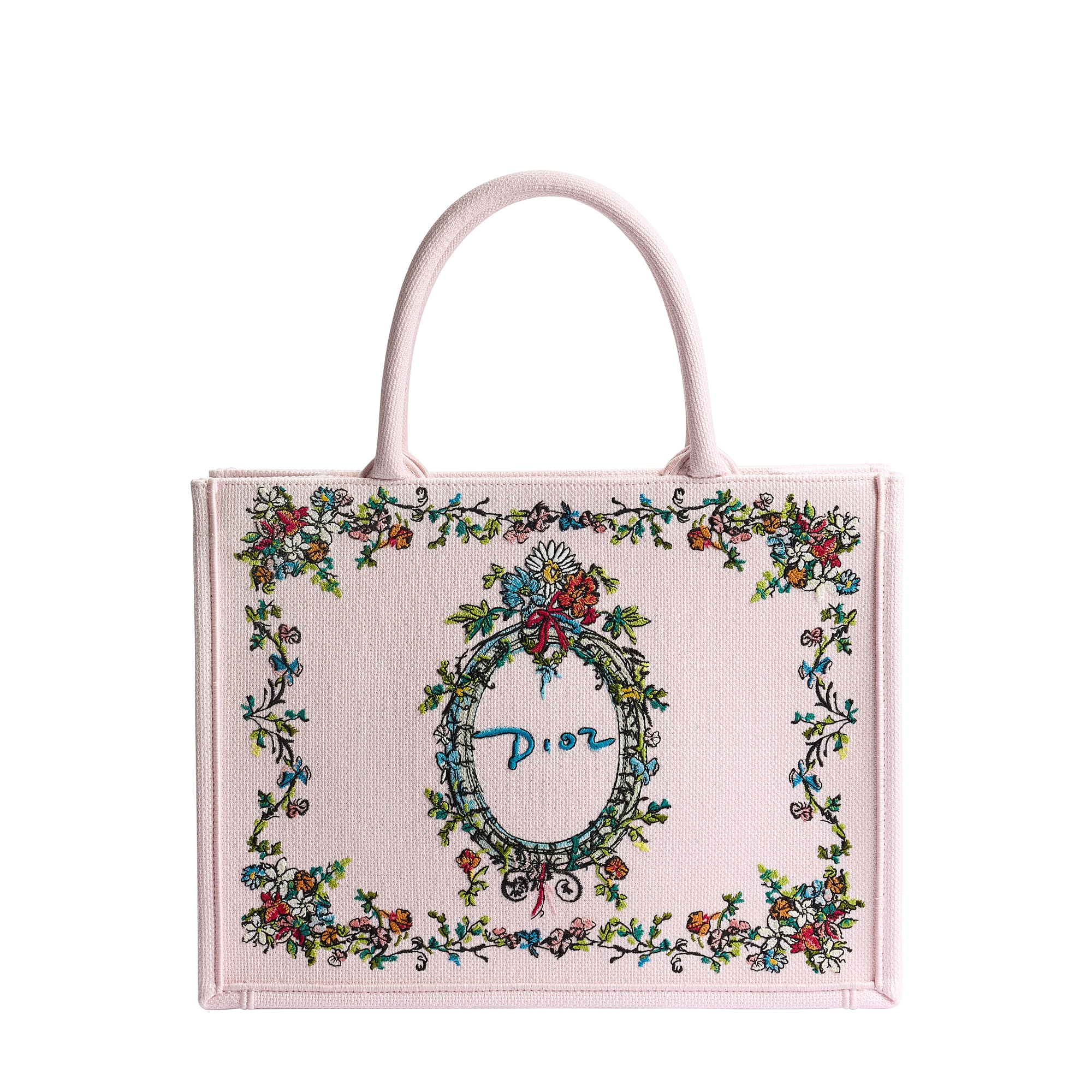 Bolsa Dior Book Tote Dioriviera média com alça Bordado Dior