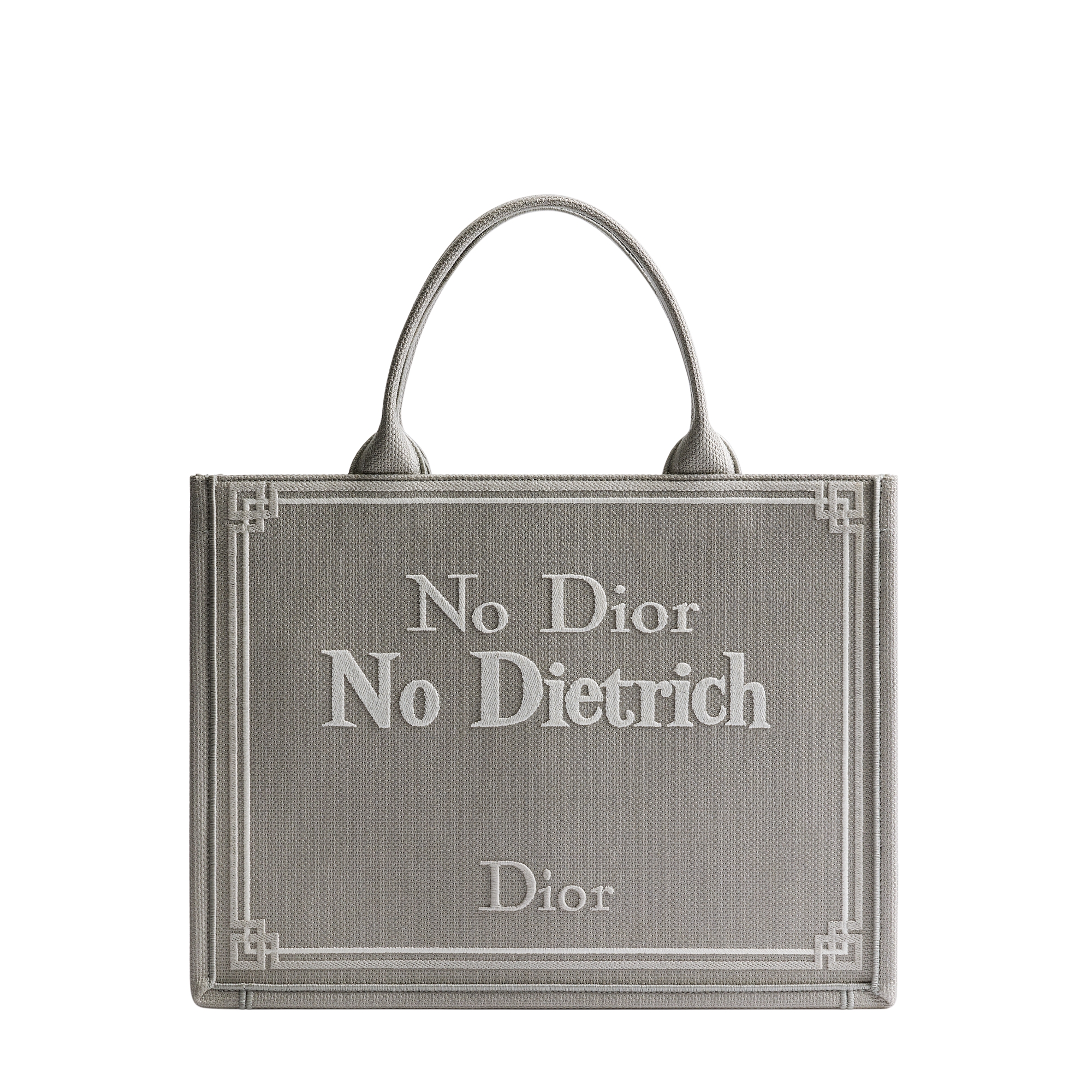  Blue-Greige No Dior No Dietrich Embroidery (36 x 27.5 x 16.5 cm)