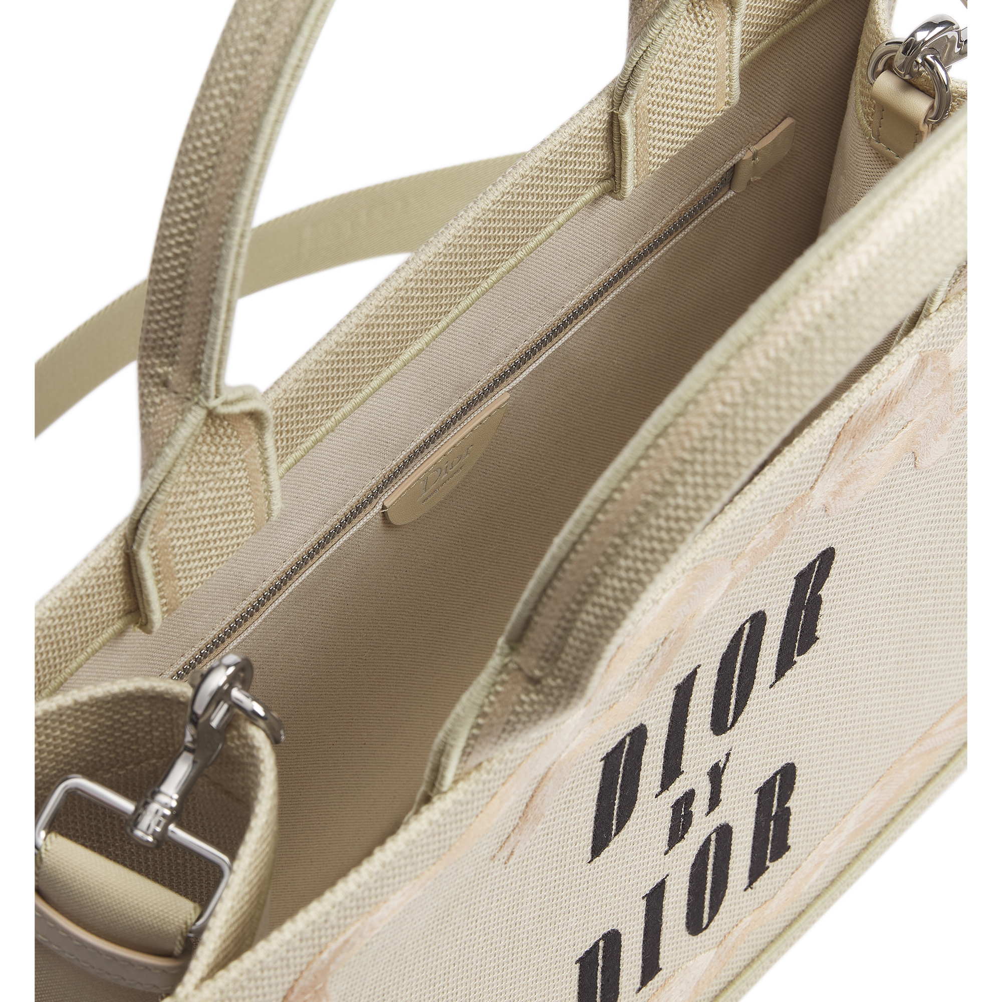 Medium Dior Book Tote with Strap Beige, Pink and Black Book Cover Embroidery (36.5 x 26.5 x 16.5 cm) E06