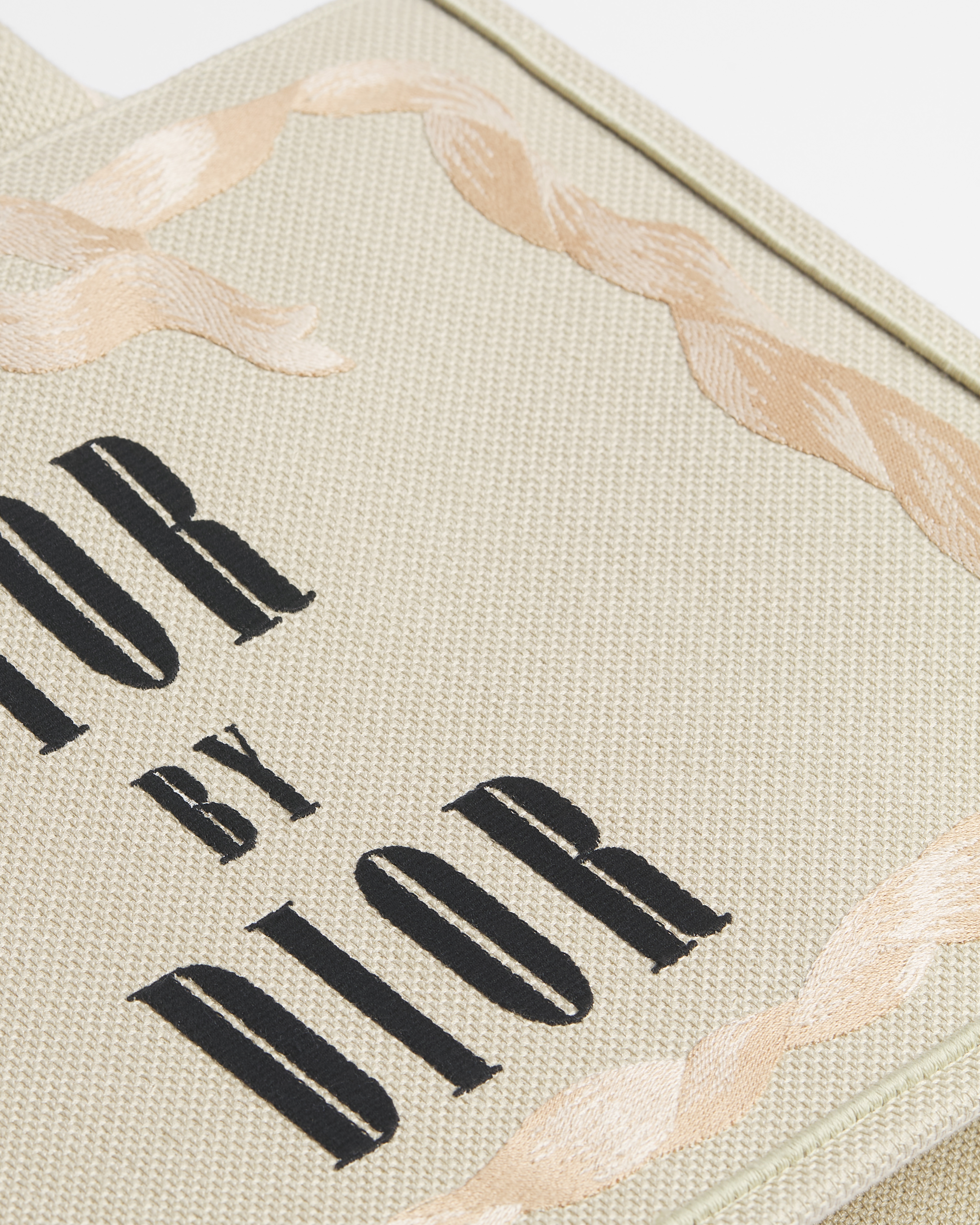 Medium Dior Book Tote with Strap Beige, Pink and Black Book Cover Embroidery (36 x 27.5 x 16.5 cm) E09