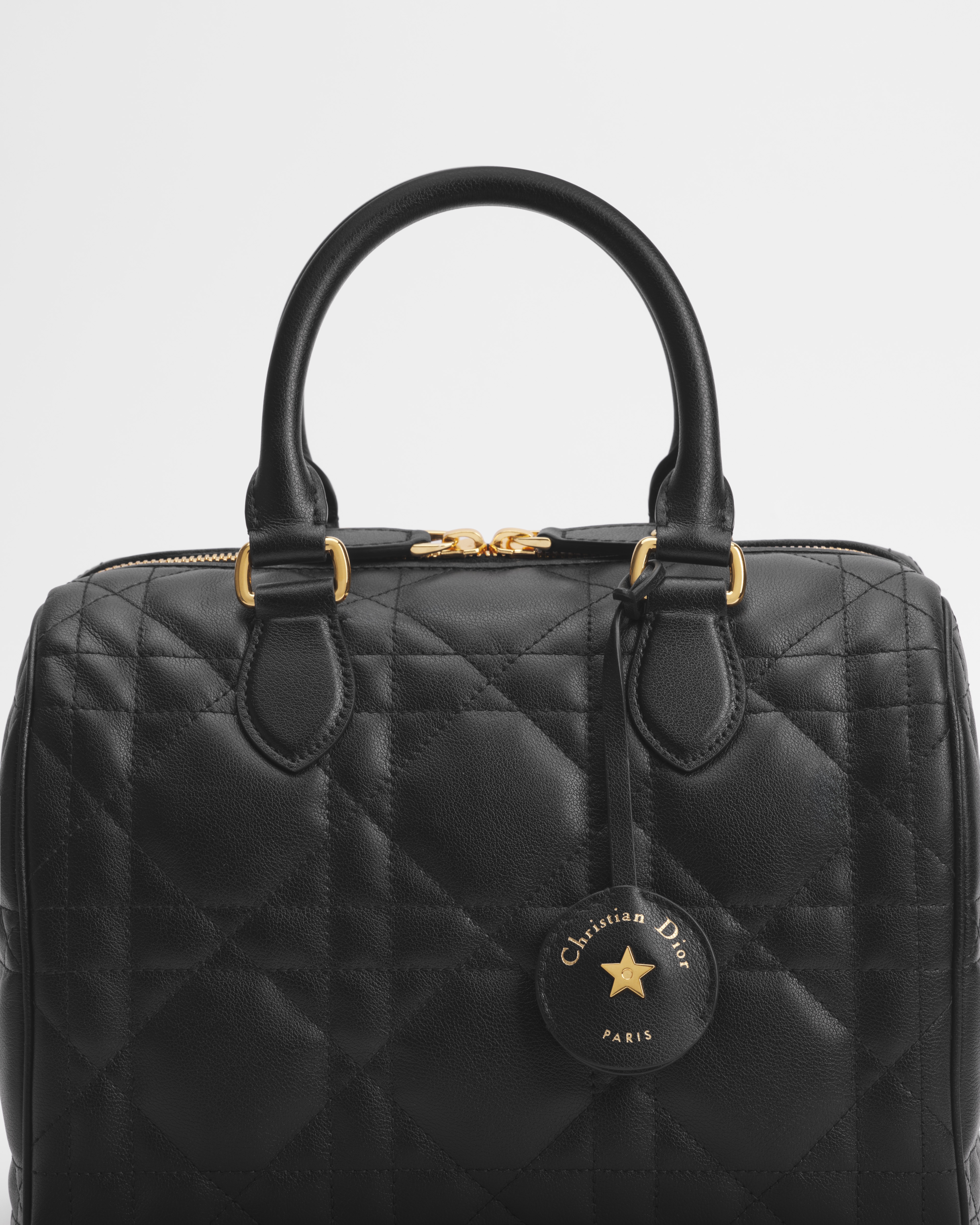 Zachte Dior Groove 25-tas Zwart kalfsleer met Macrocannage-motief E09