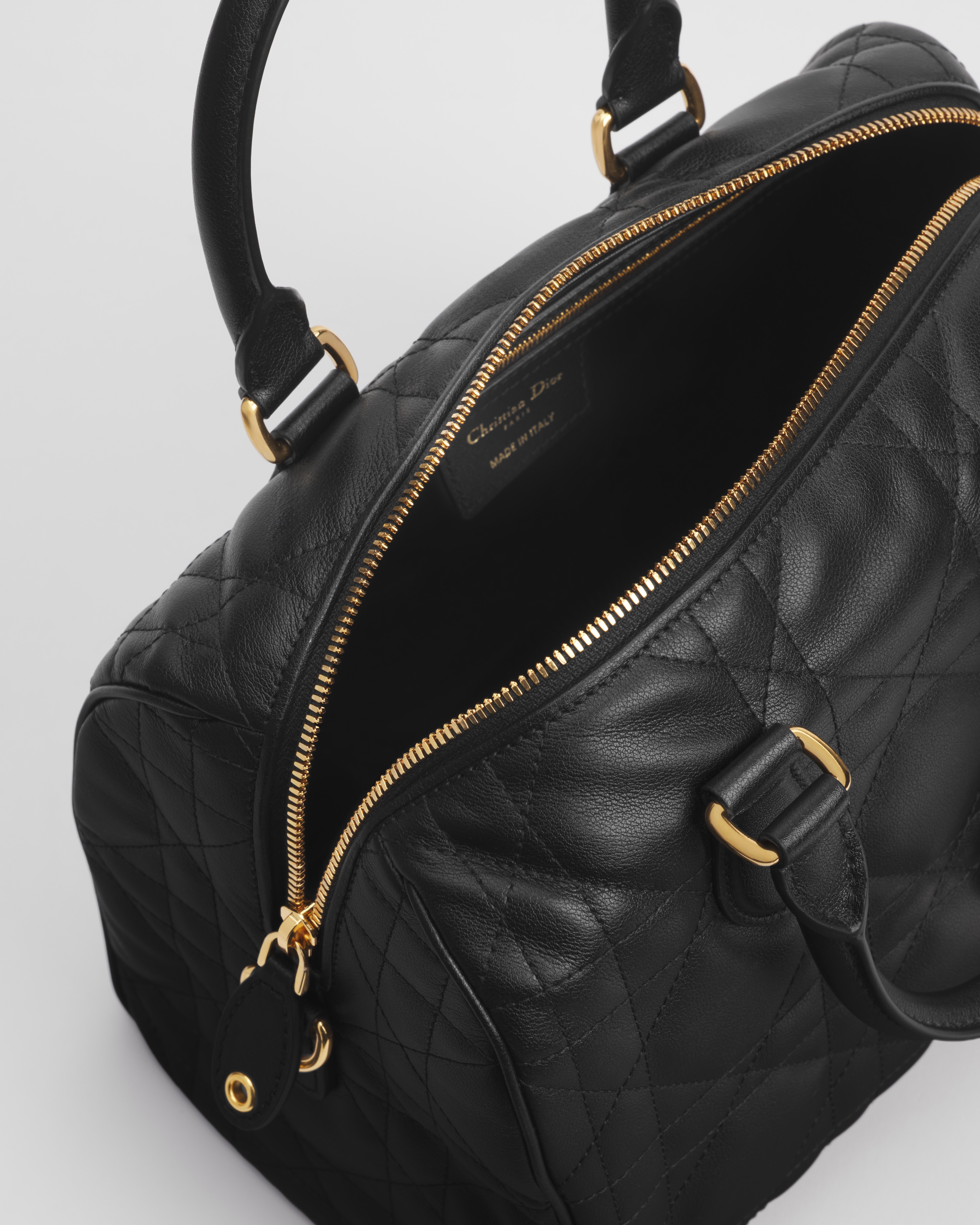 Zachte Dior Groove 25-tas Zwart kalfsleer met Macrocannage-motief E11