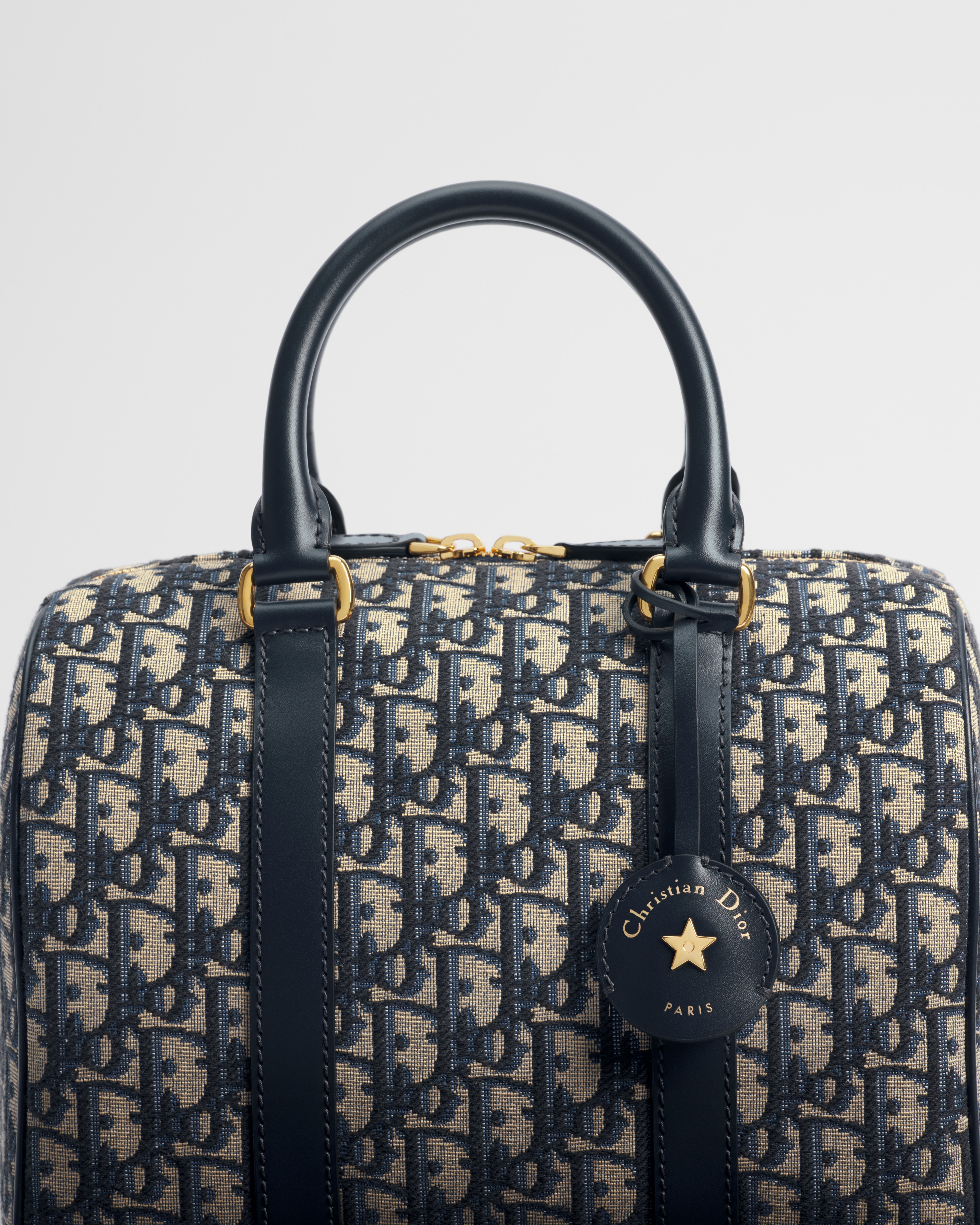 Soft Dior Groove 25 백 블루 Dior Oblique 자카드 E09