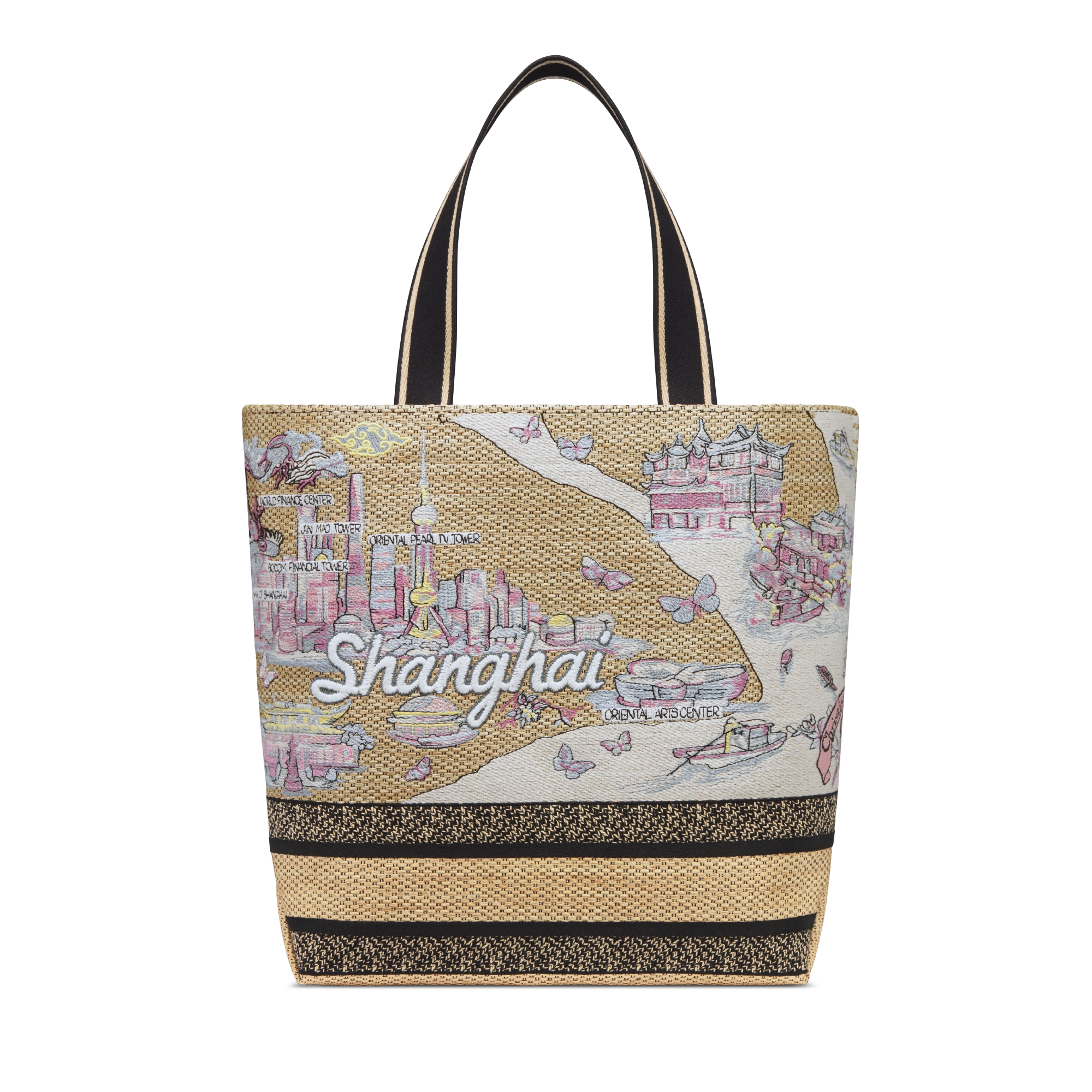 Dior Souvenir Medium Soft Dior Book Tote Natural Raffia and Multicolor ...