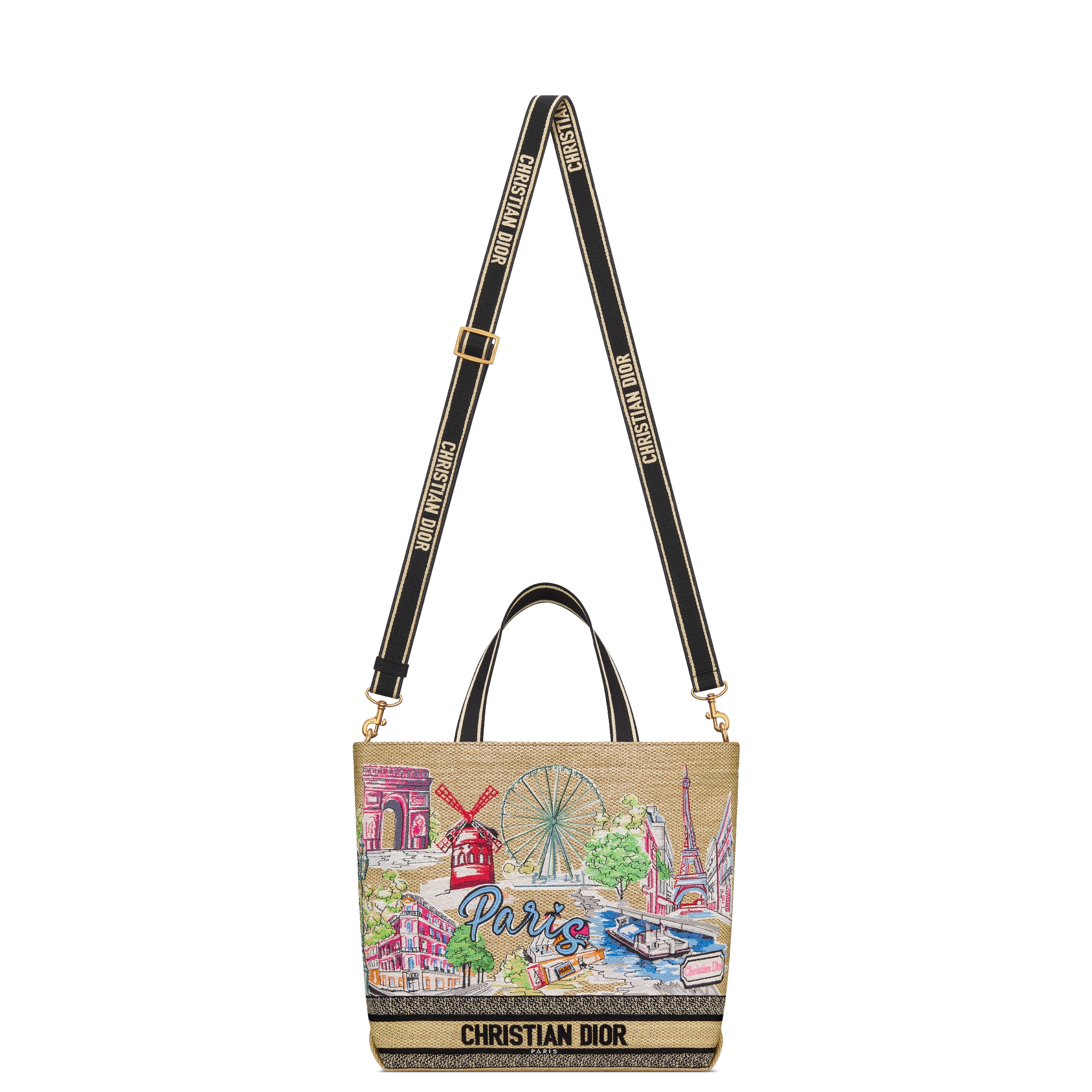 Dior Souvenir Large Soft Dior Book Tote Natural Raffia and Multicolor ...