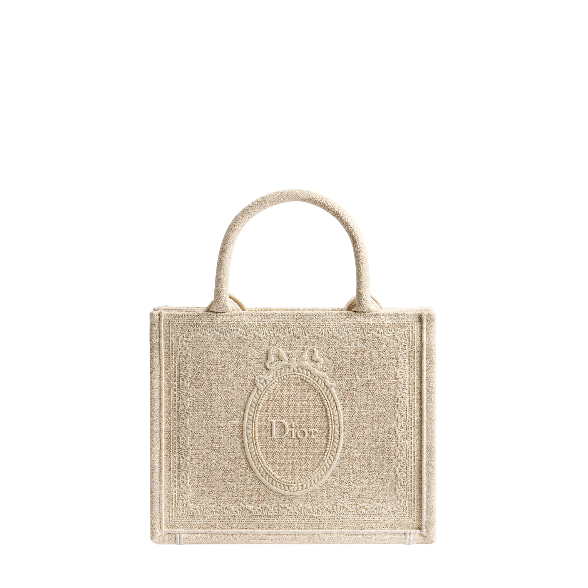 Small Dior Book Tote with Strap Beige Dior Oblique Washed