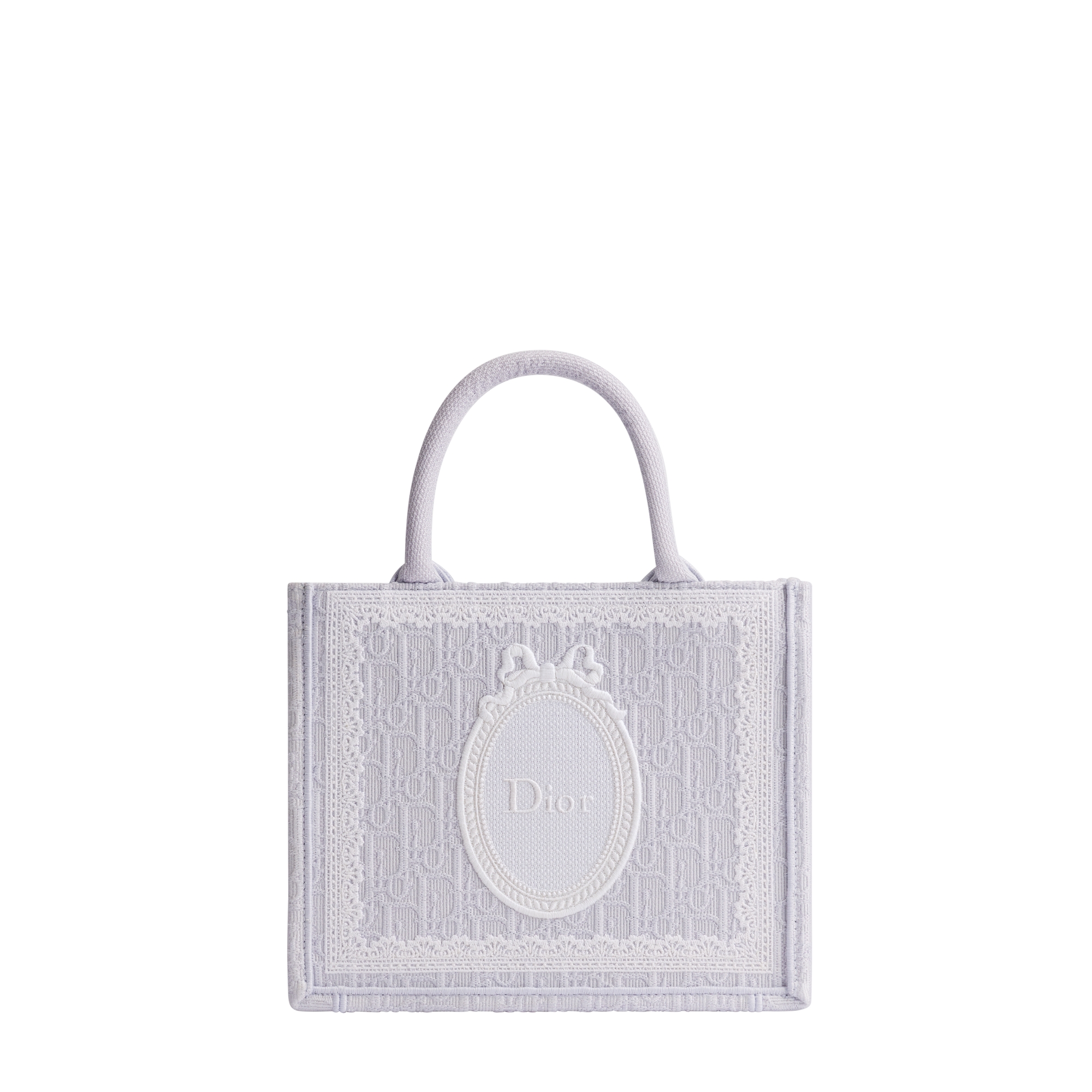  グリシーヌパープル ディオール オブリーク エンブロイダリー、ホワイト レース、Dior Médaillon (26.5 x 22 x 14 cm)