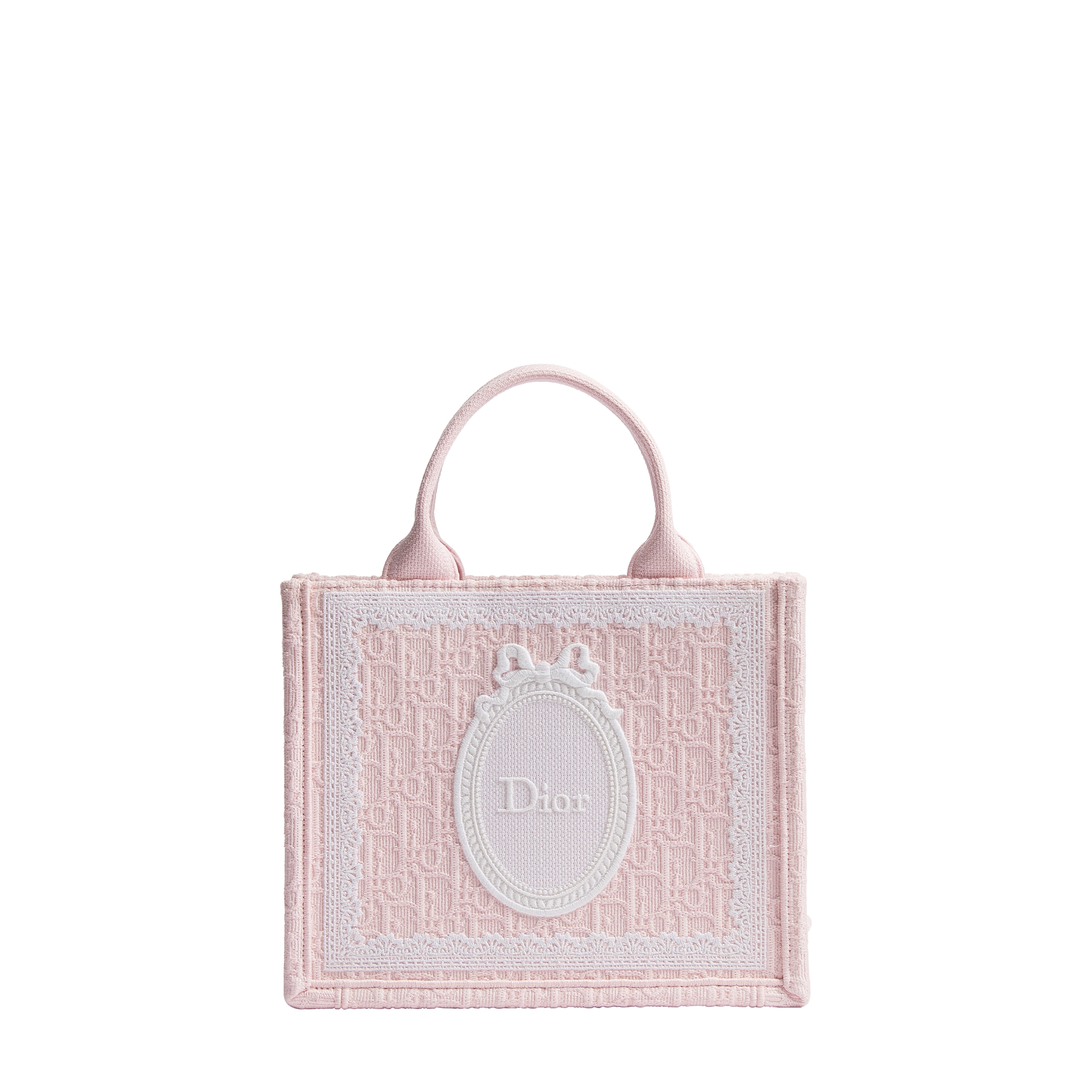  Rose Soupir Dior Oblique Embroidery with White Lace and Dior Médaillon (26.5 x 22 x 14 cm)