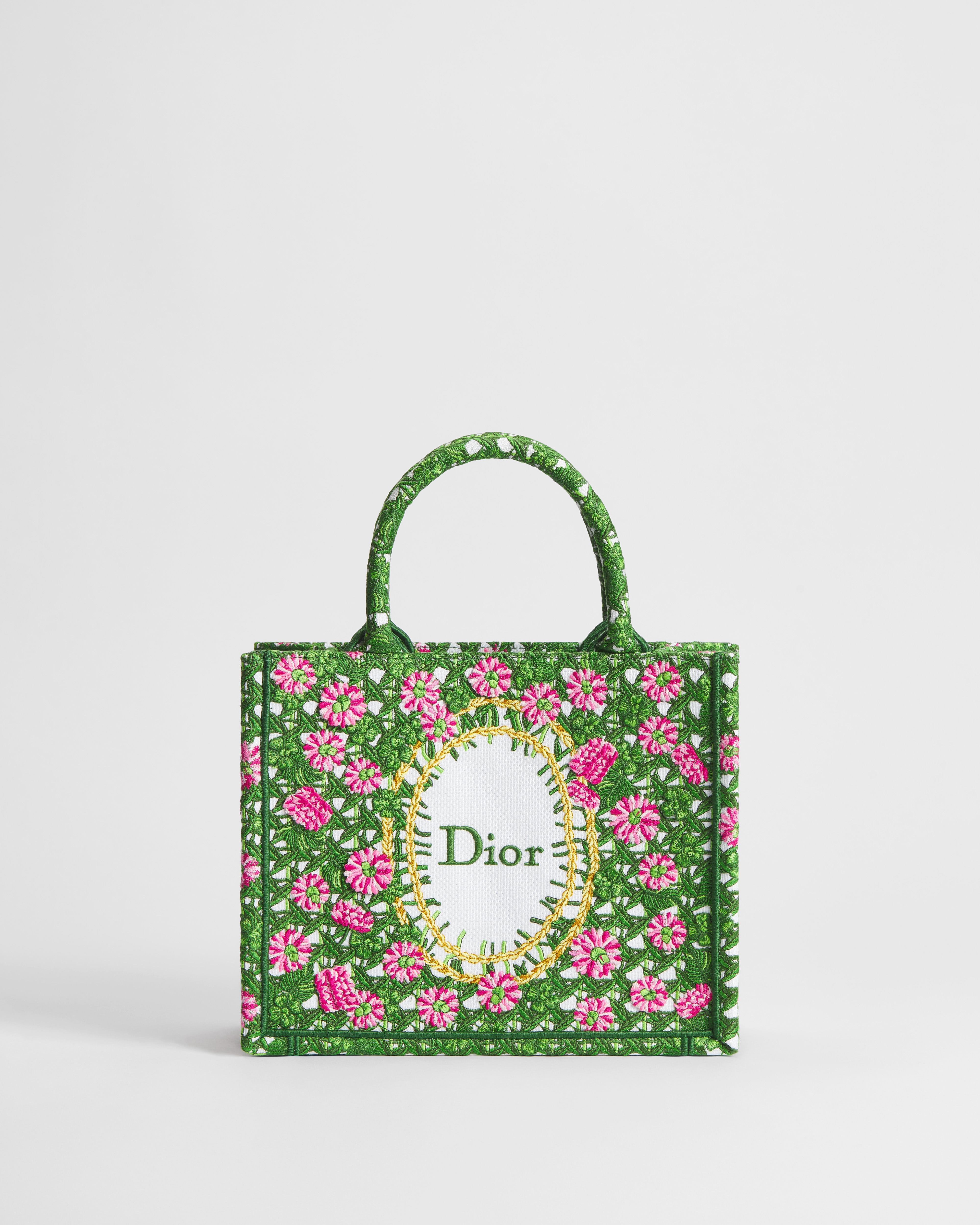 Sac Dior Book Tote Small à bandoulière Dioriviera Broderie Cannage Garden et Dior Médaillon multicolore (26,5 x 22 x 14 cm) E01
