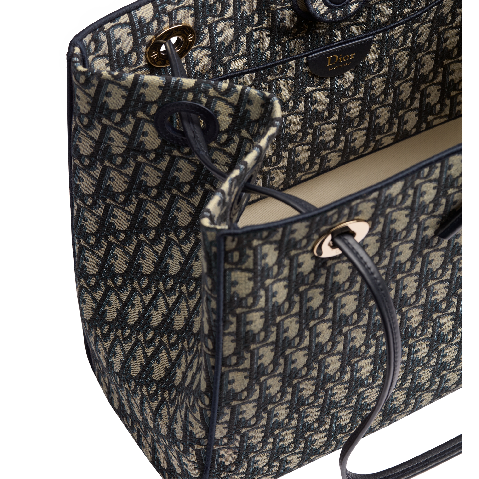 Borsa shopper media Jacquard Dior Oblique blu E06