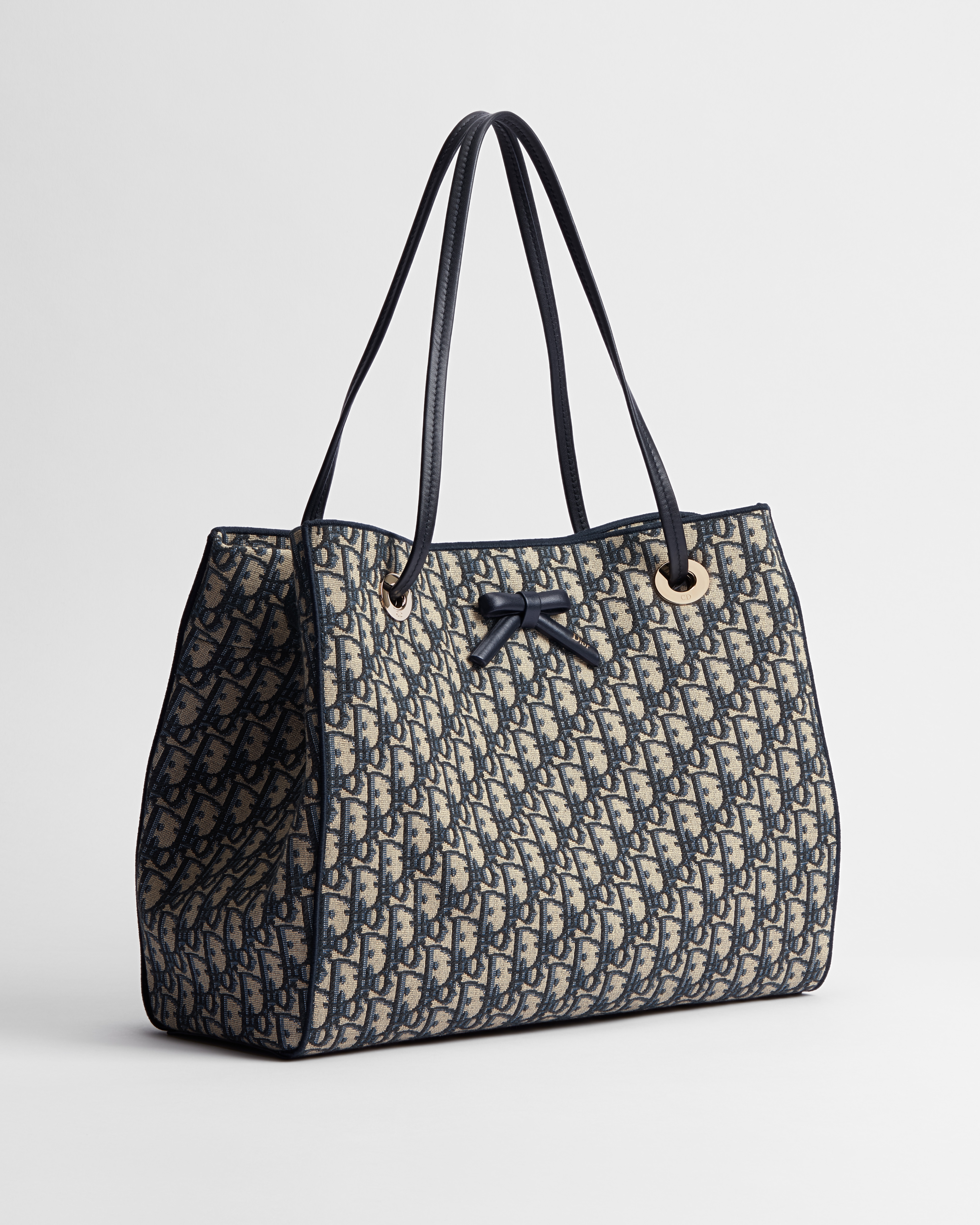 Mittelgroße Shopper-Tasche Dior Oblique Jacquard in Blau E03