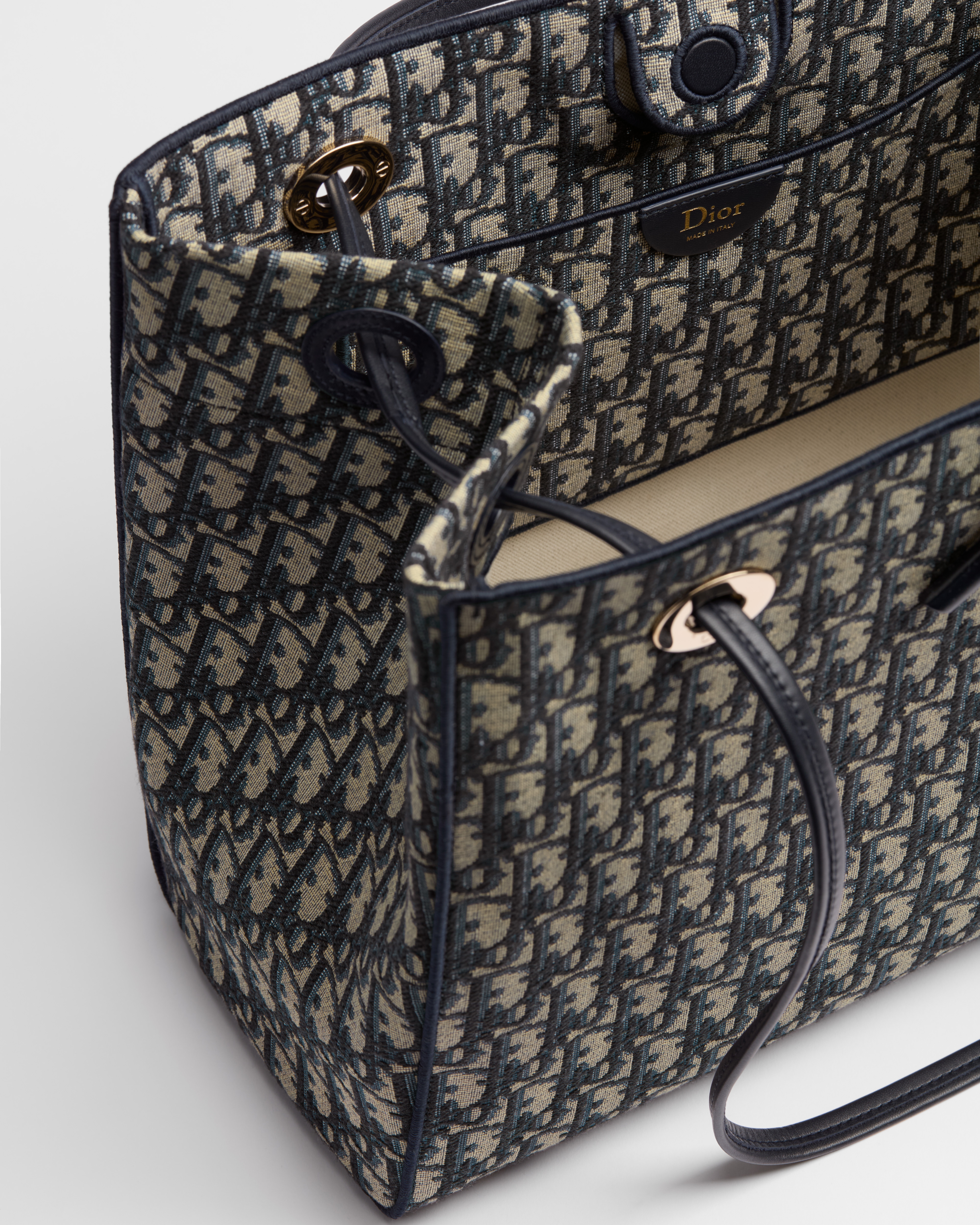 Mittelgroße Shopper-Tasche Dior Oblique Jacquard in Blau E06