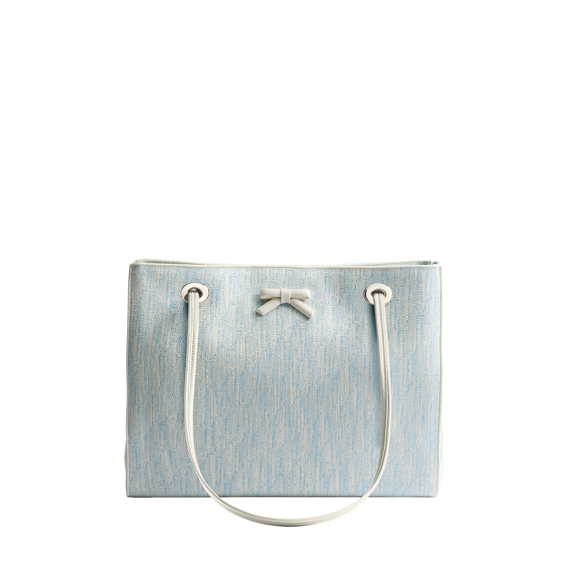 Medium Dior Promenade Shopping Bag Céleste Blue Dior Oblique Washed Jacquard E01
