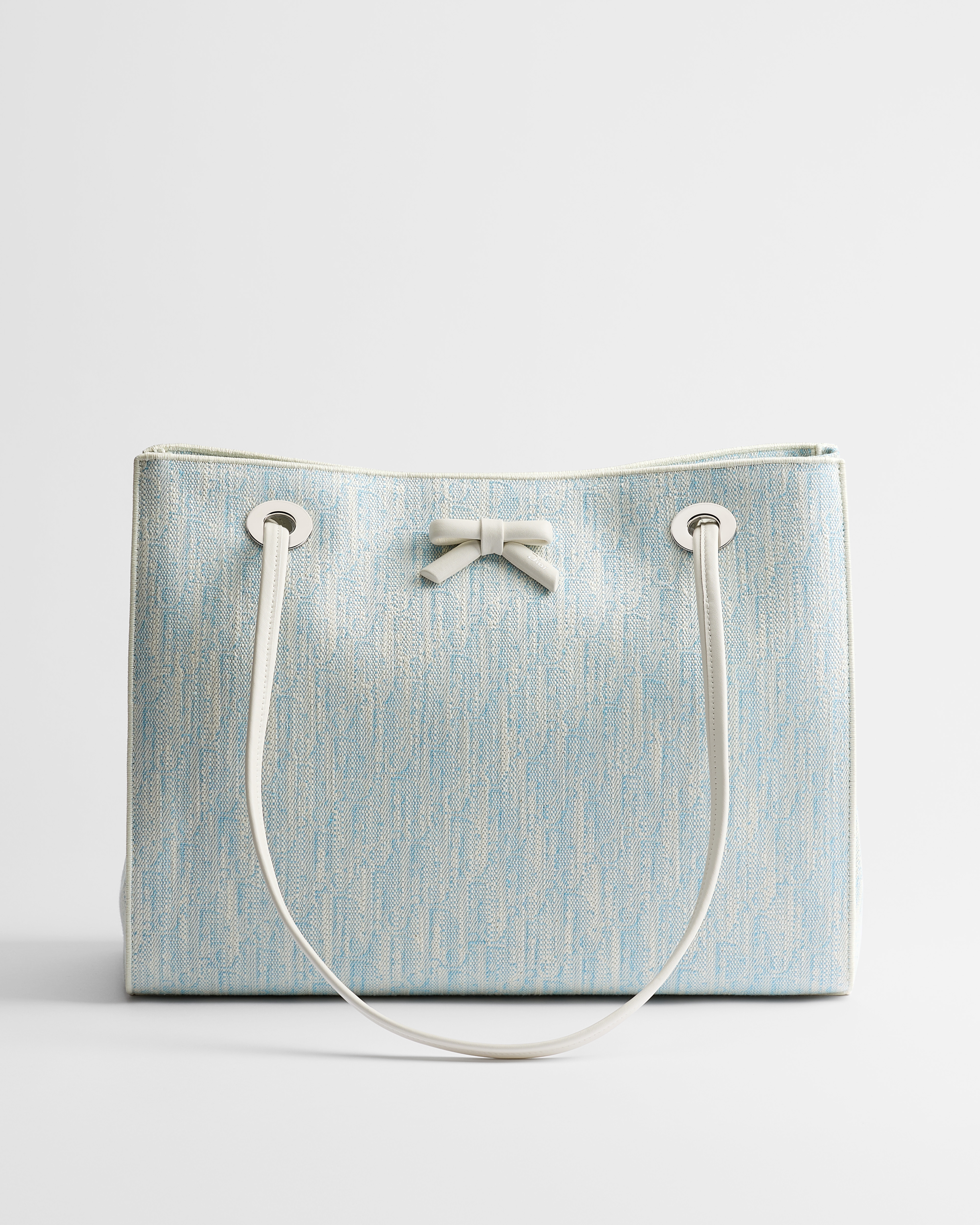 Mittelgroßer Dior Promenade Shopper Dior Oblique Washed Jacquard in Céleste Blau E01