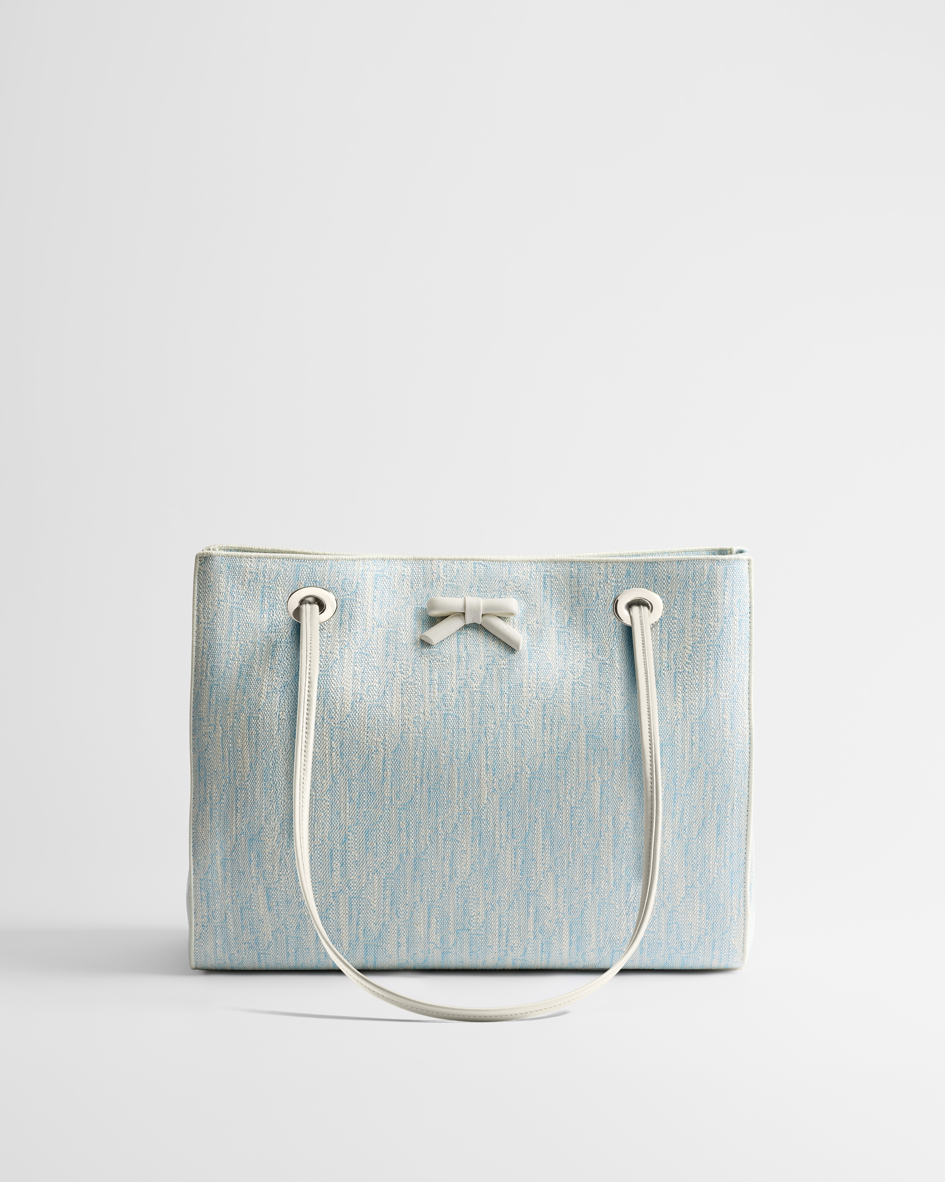 Mittelgroßer Dior Promenade Shopper Dior Oblique Washed Jacquard in Céleste Blau E01