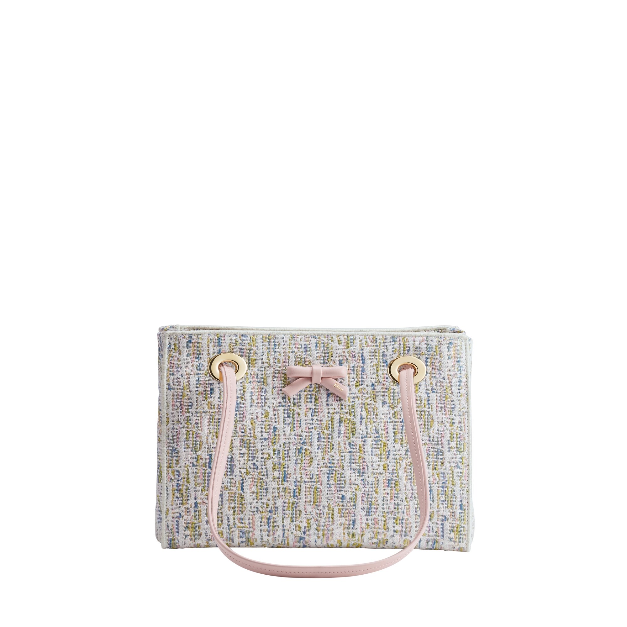 Small Dior Promenade Shopping Bag Multicolor Dior Oblique Pastel Jacquard E01