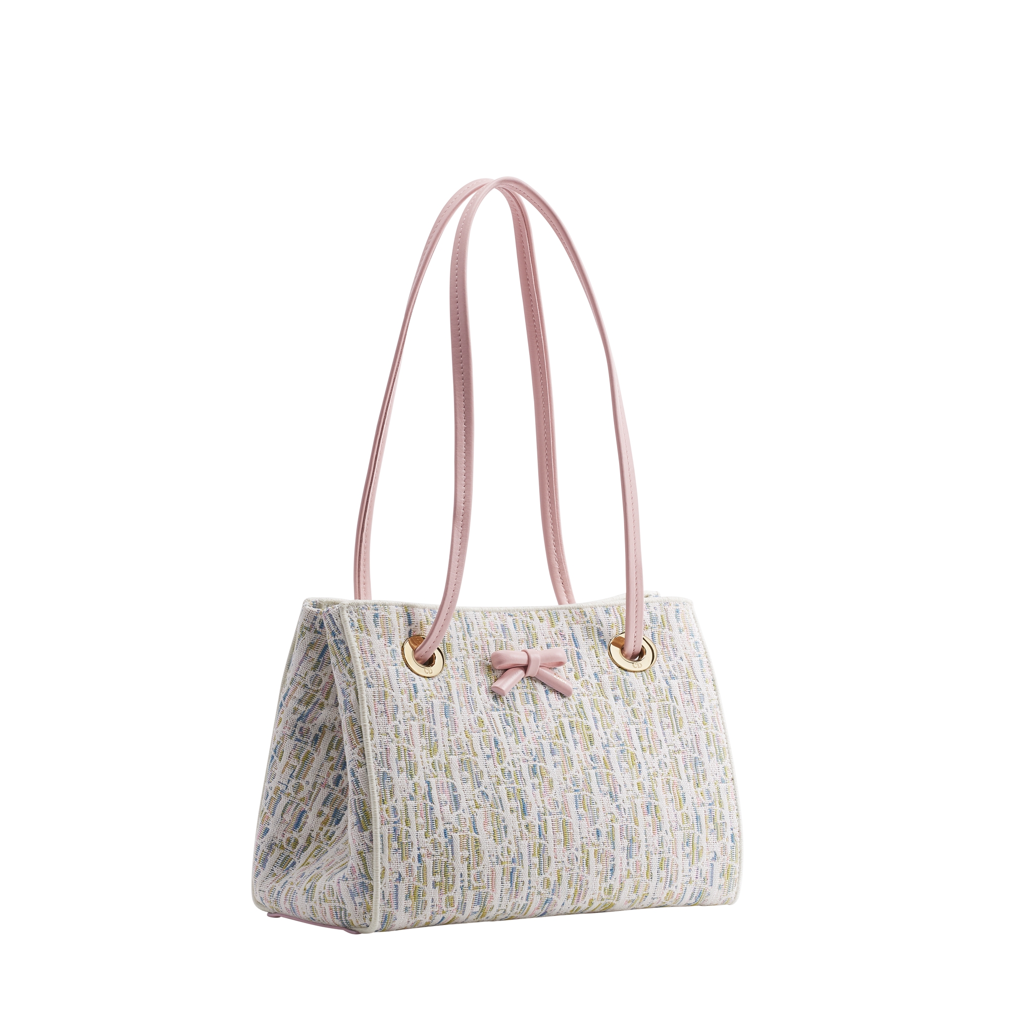 Small Dior Promenade Shopping Bag Multicolor Dior Oblique Pastel Jacquard E03