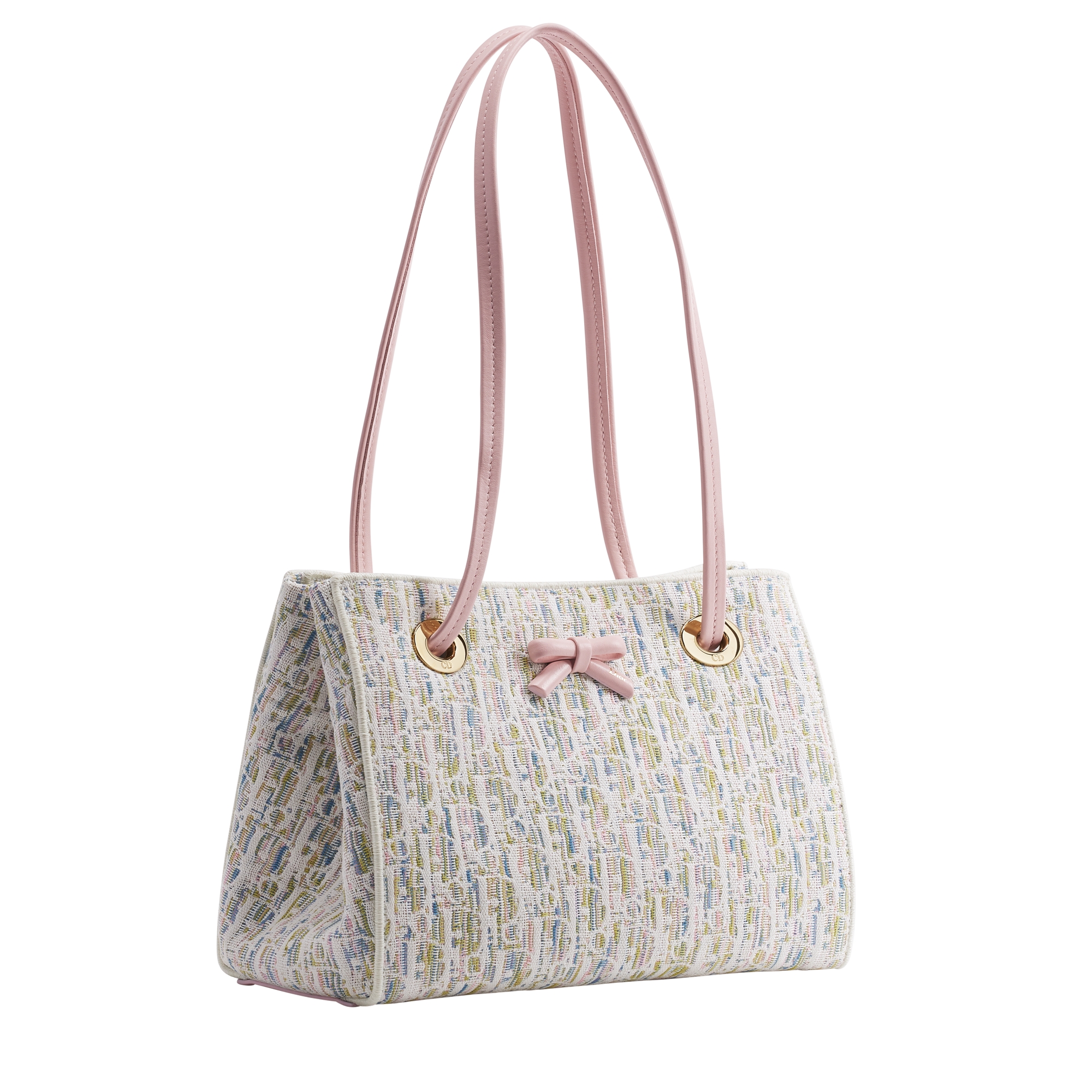 Small Dior Promenade Shopping Bag Multicolor Dior Oblique Pastel Jacquard E03