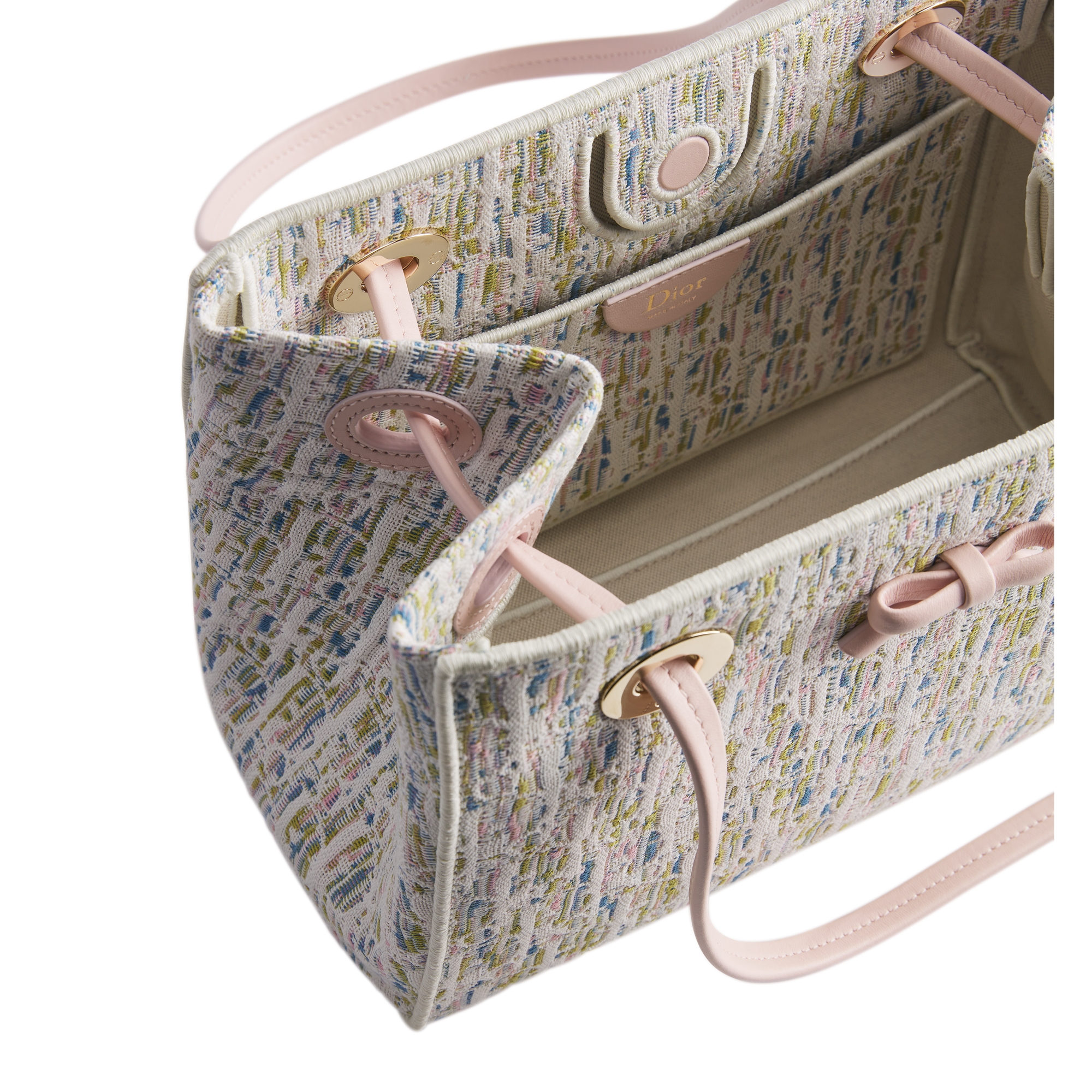 Small Dior Promenade Shopping Bag Multicolor Dior Oblique Pastel Jacquard E06