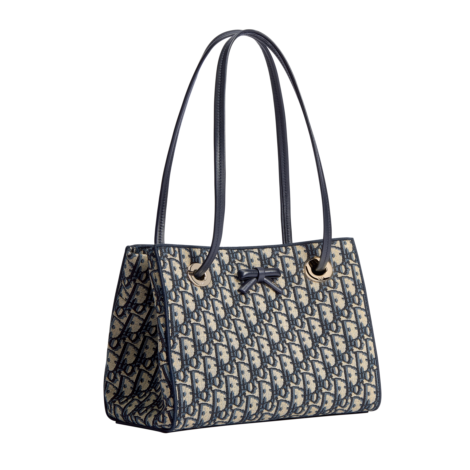 Small Dior Promenade Shopping Bag Blue Dior Oblique Jacquard E03