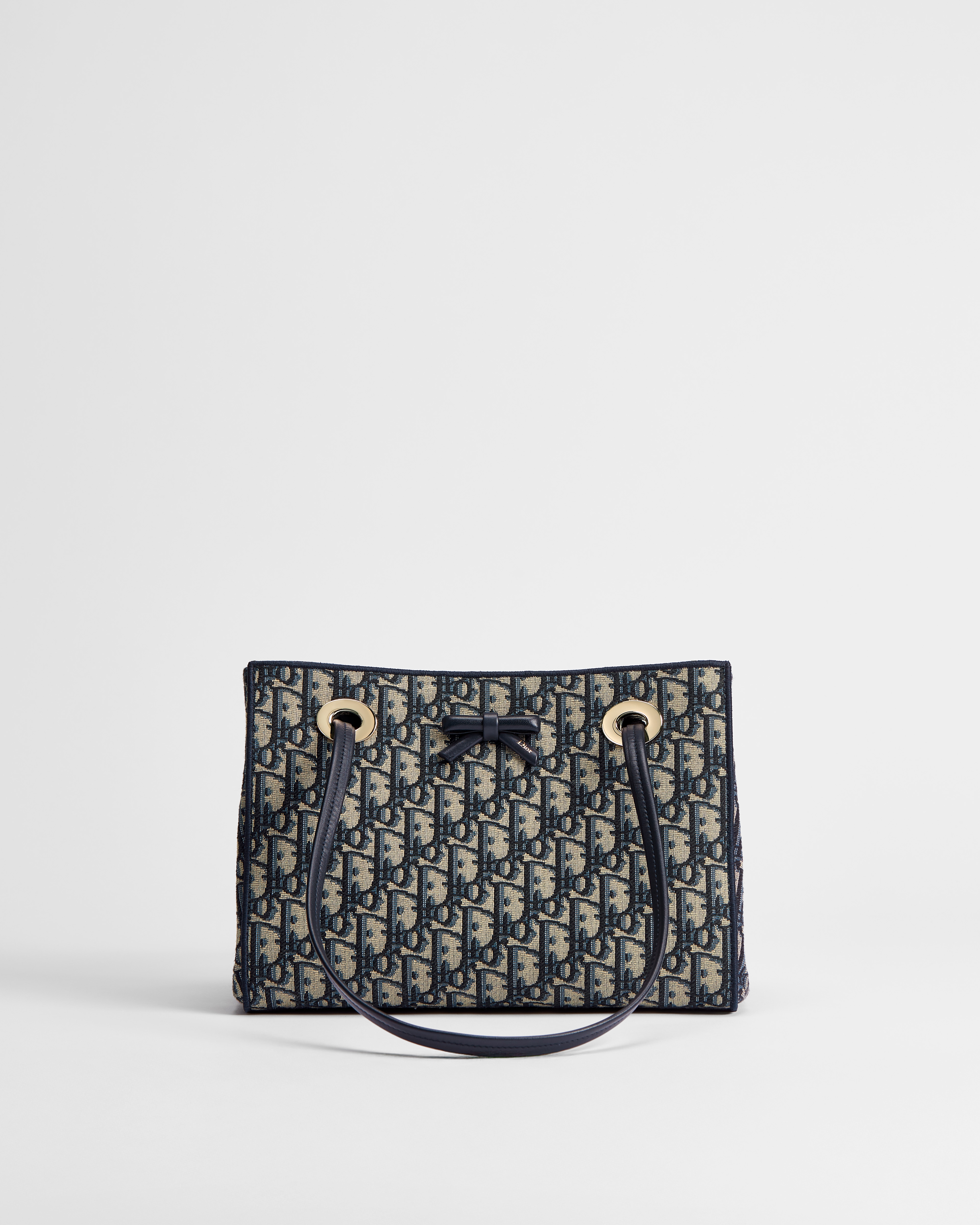 Kleine Shopper-Tasche Dior Oblique Jacquard in Blau E01