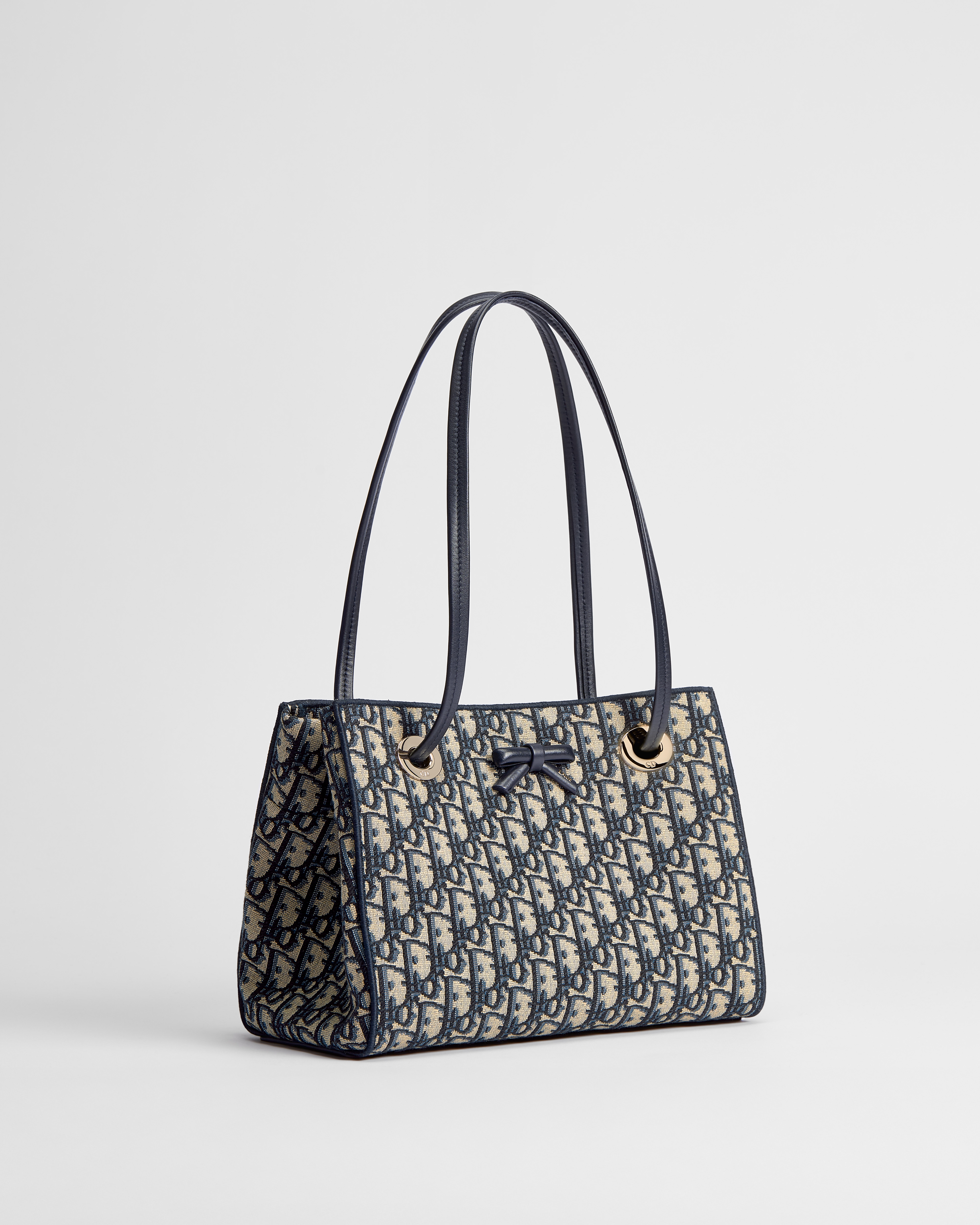 Kleine Shopper-Tasche Dior Oblique Jacquard in Blau E03