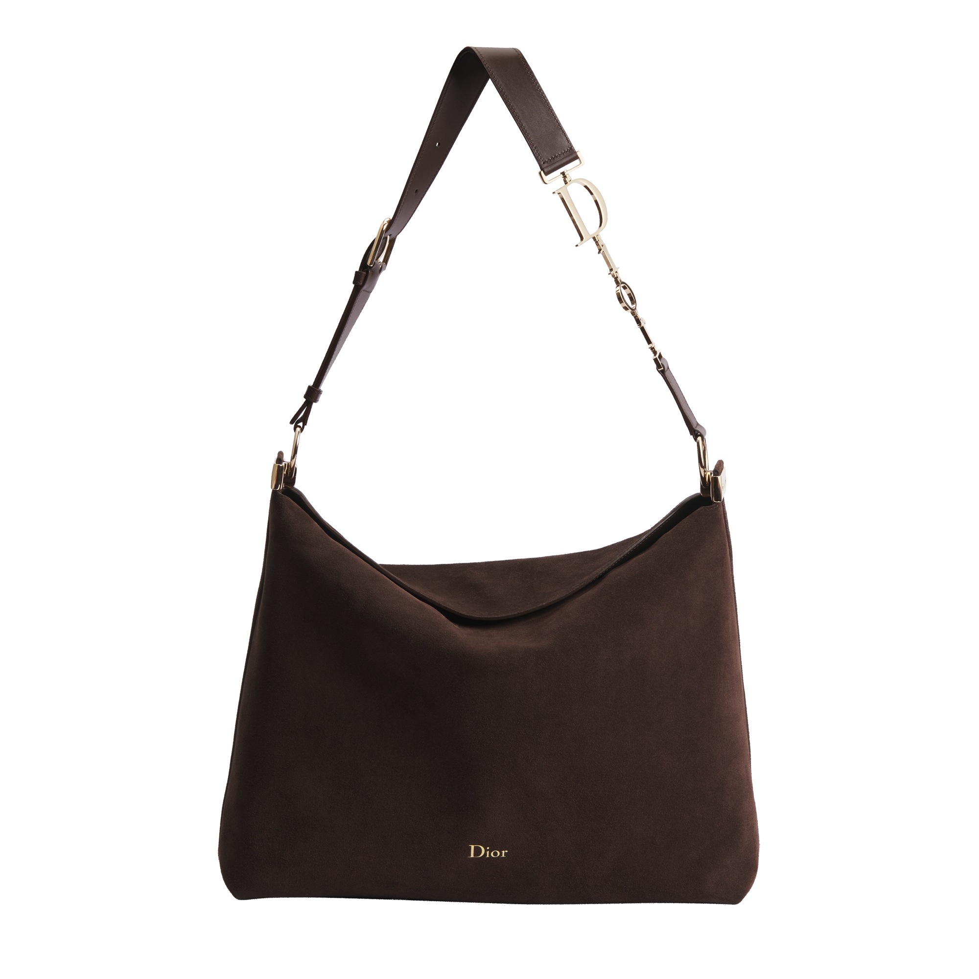 Large Diorly Bag Chocolate Suede Calfskin | DIOR