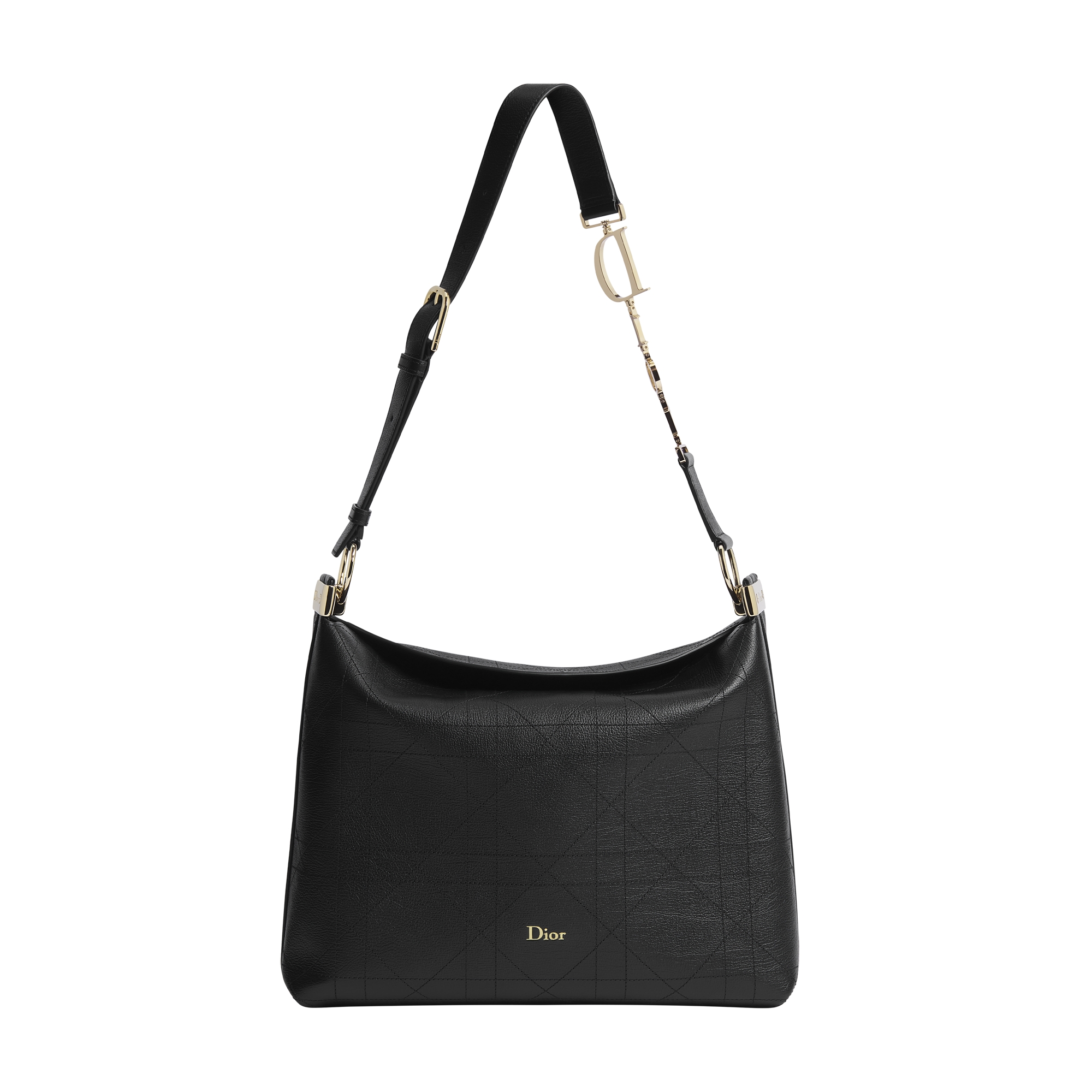 Medium Diorly Bag Black Flat Cannage Calfskin E01