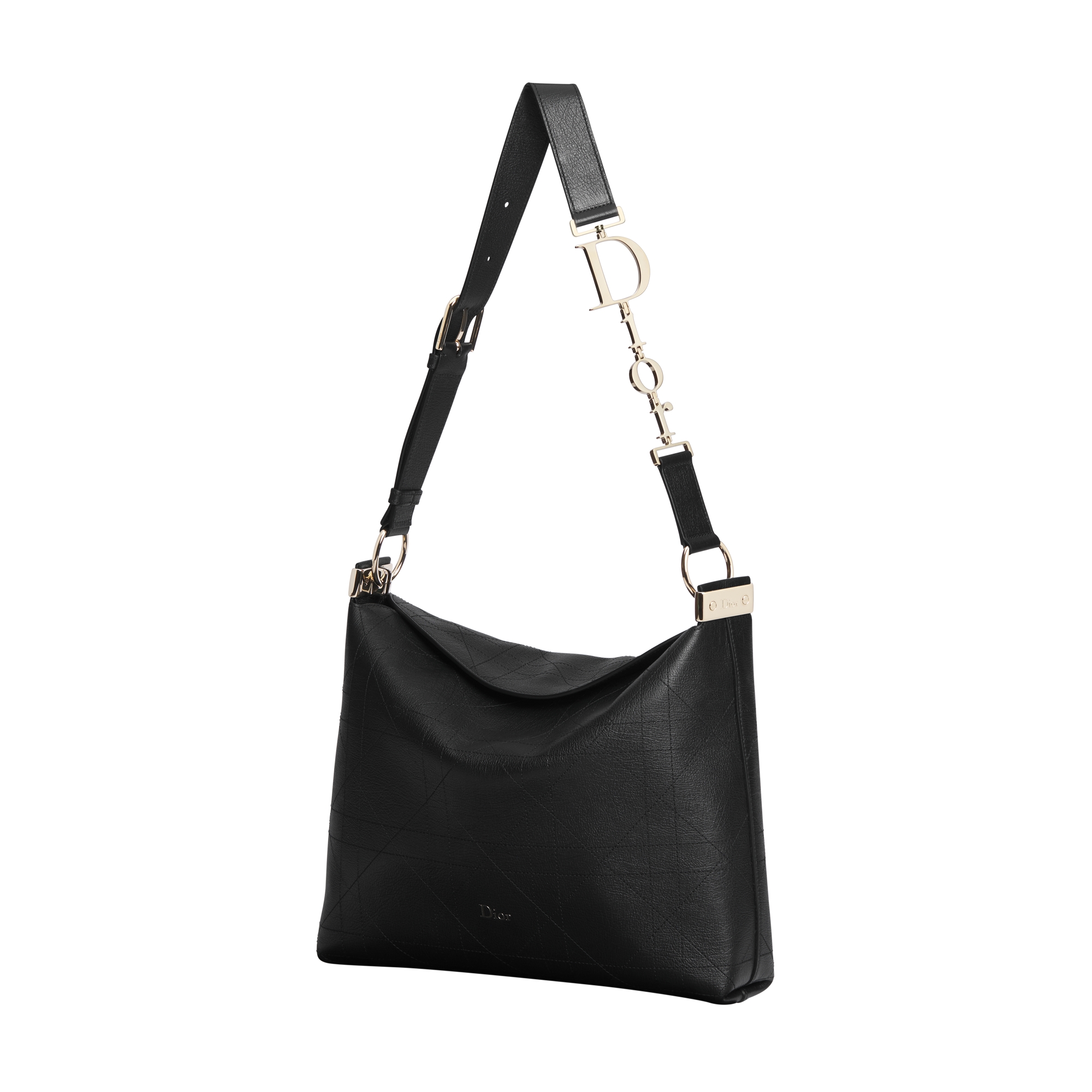 Medium Diorly Bag Black Flat Cannage Calfskin E03