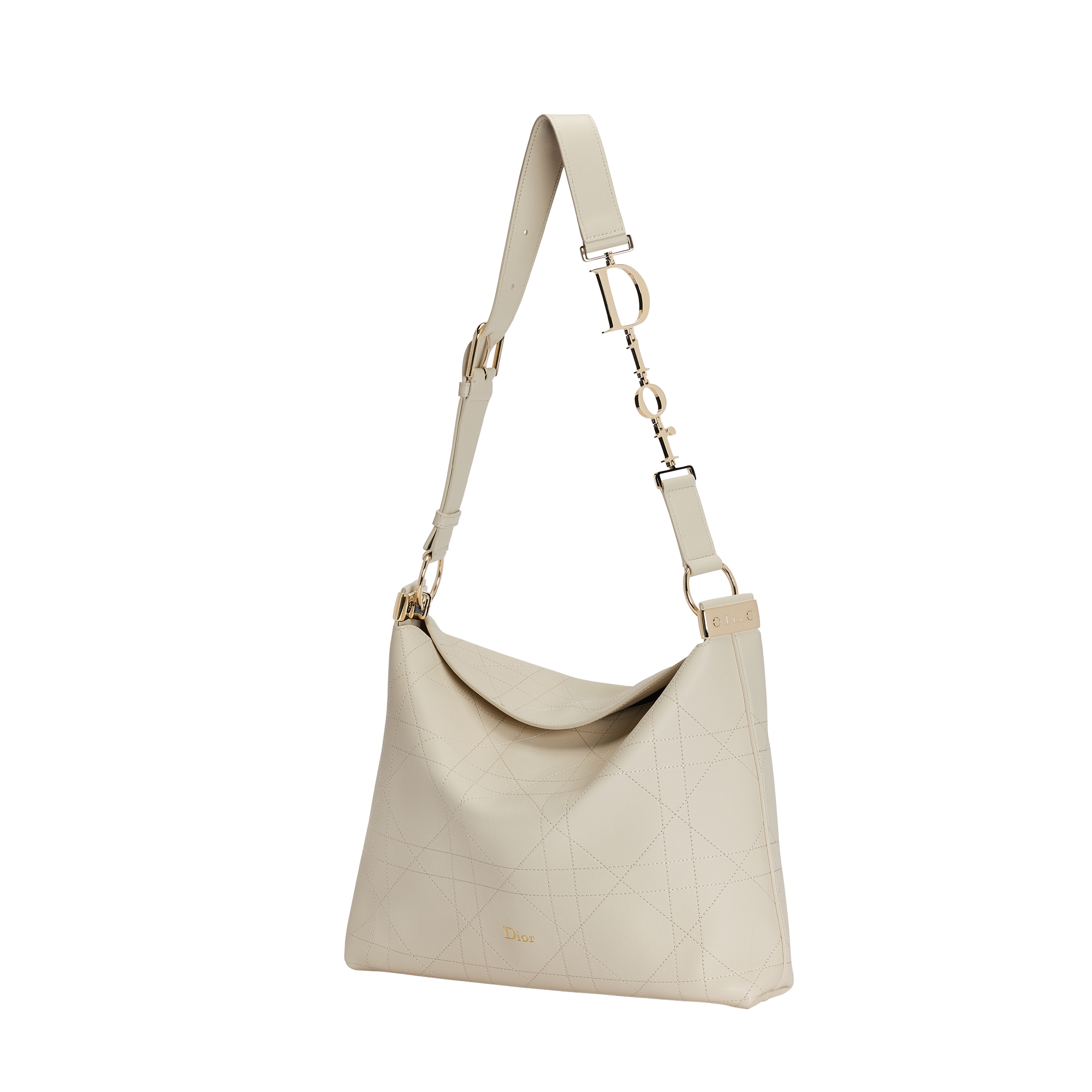 Medium Diorly Bag Craie Flat Macrocannage Grained Calfskin E03