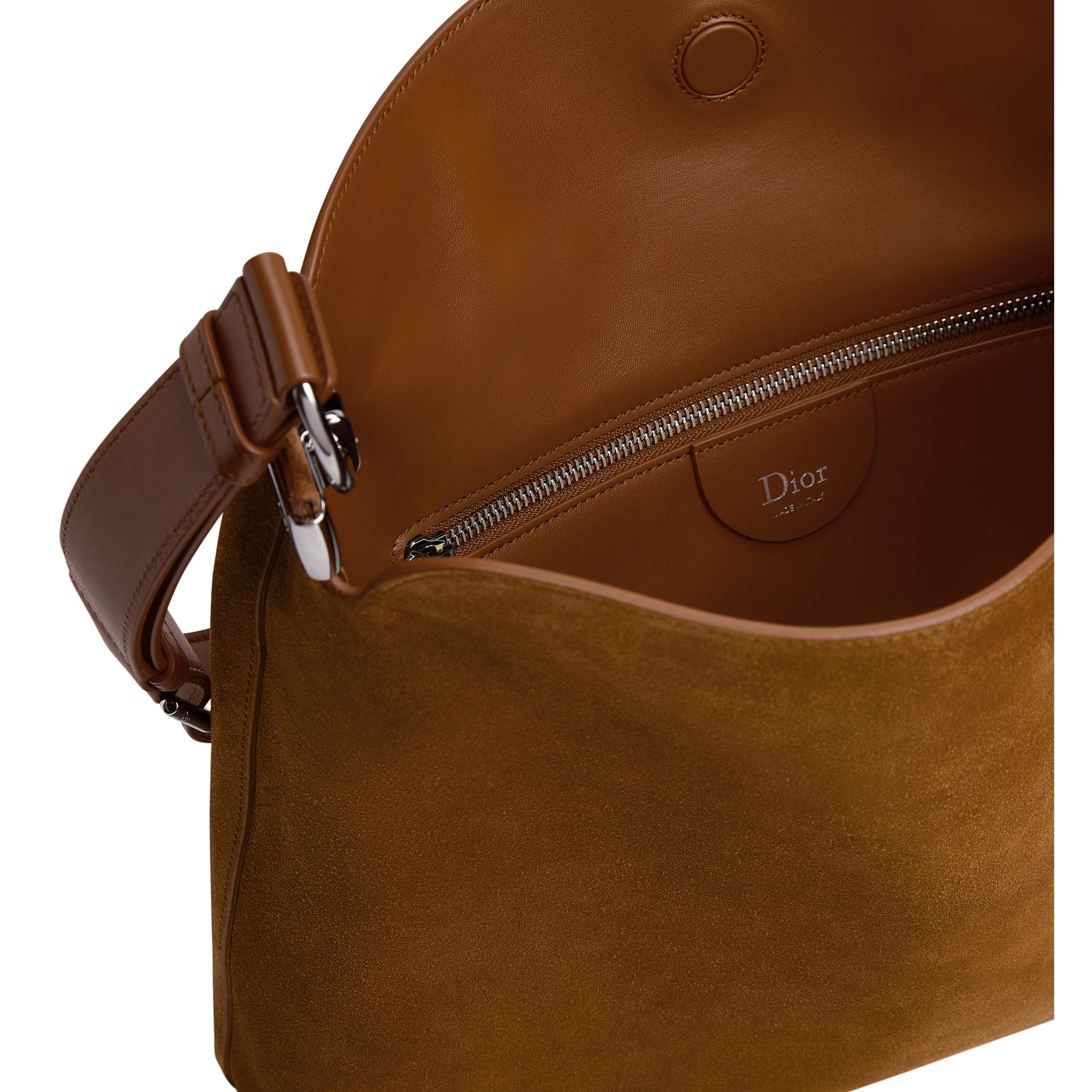 Medium Diorly Bag Golden Saddle Suede Calfskin E06