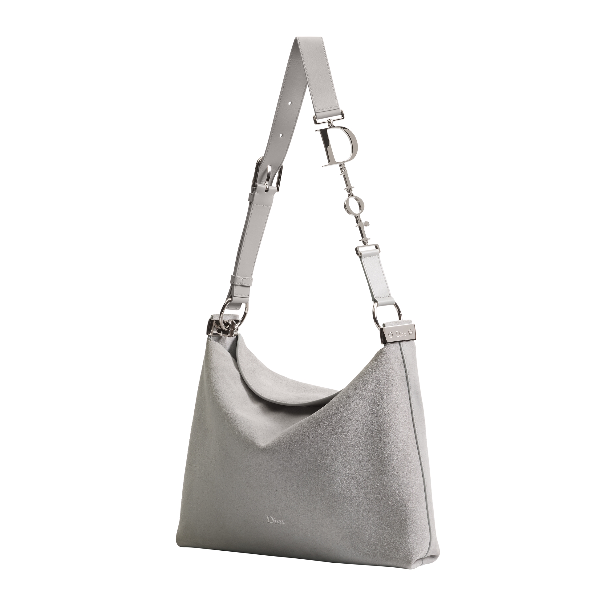 Medium Diorly Bag Gray Suede Calfskin E03