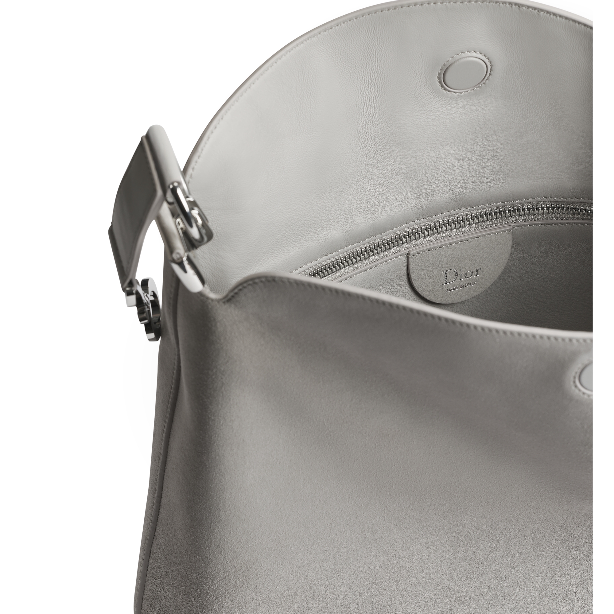 Medium Diorly Bag Gray Suede Calfskin E06