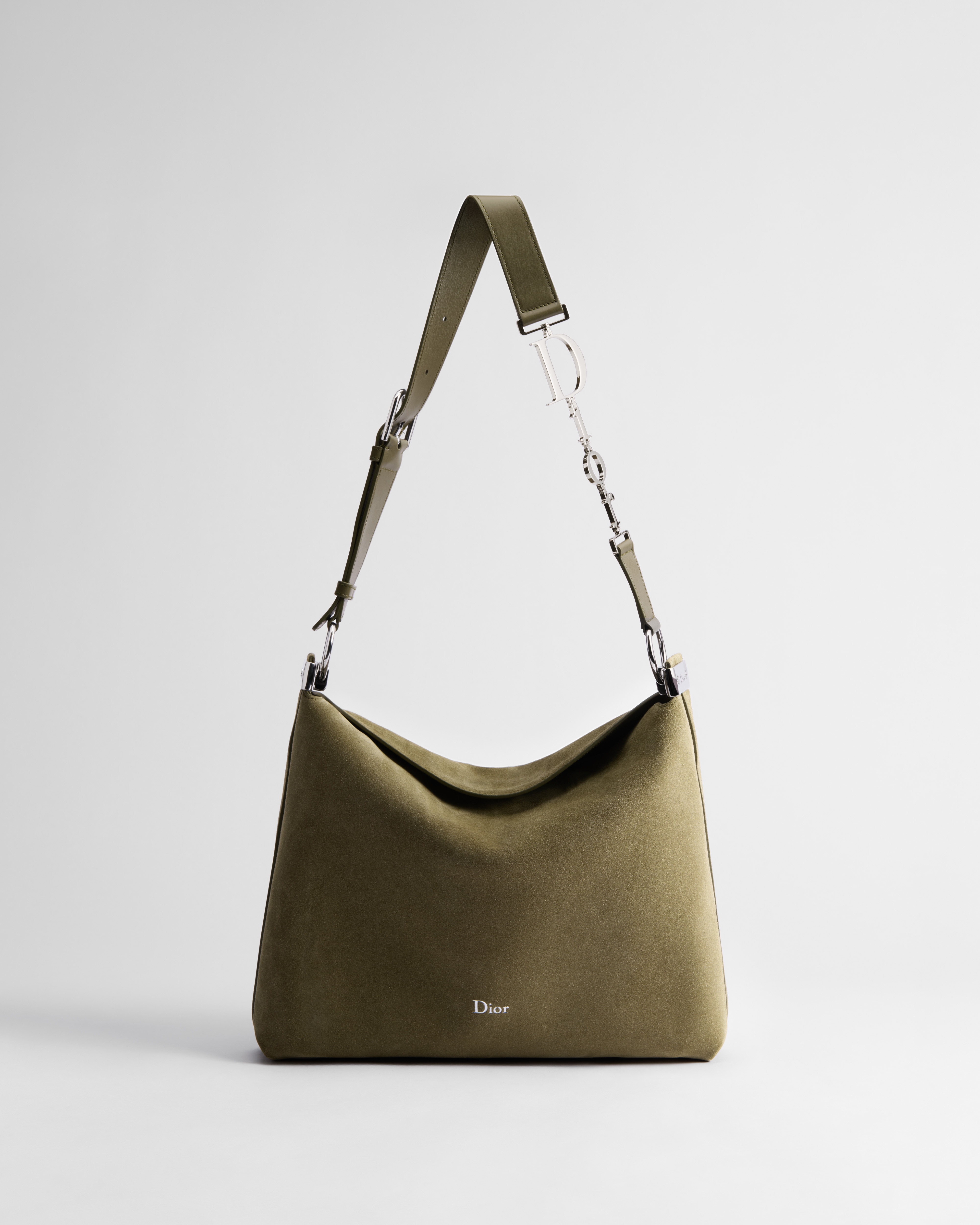 Bolsa Diorly média Couro de vitelo acamurçado cáqui E01